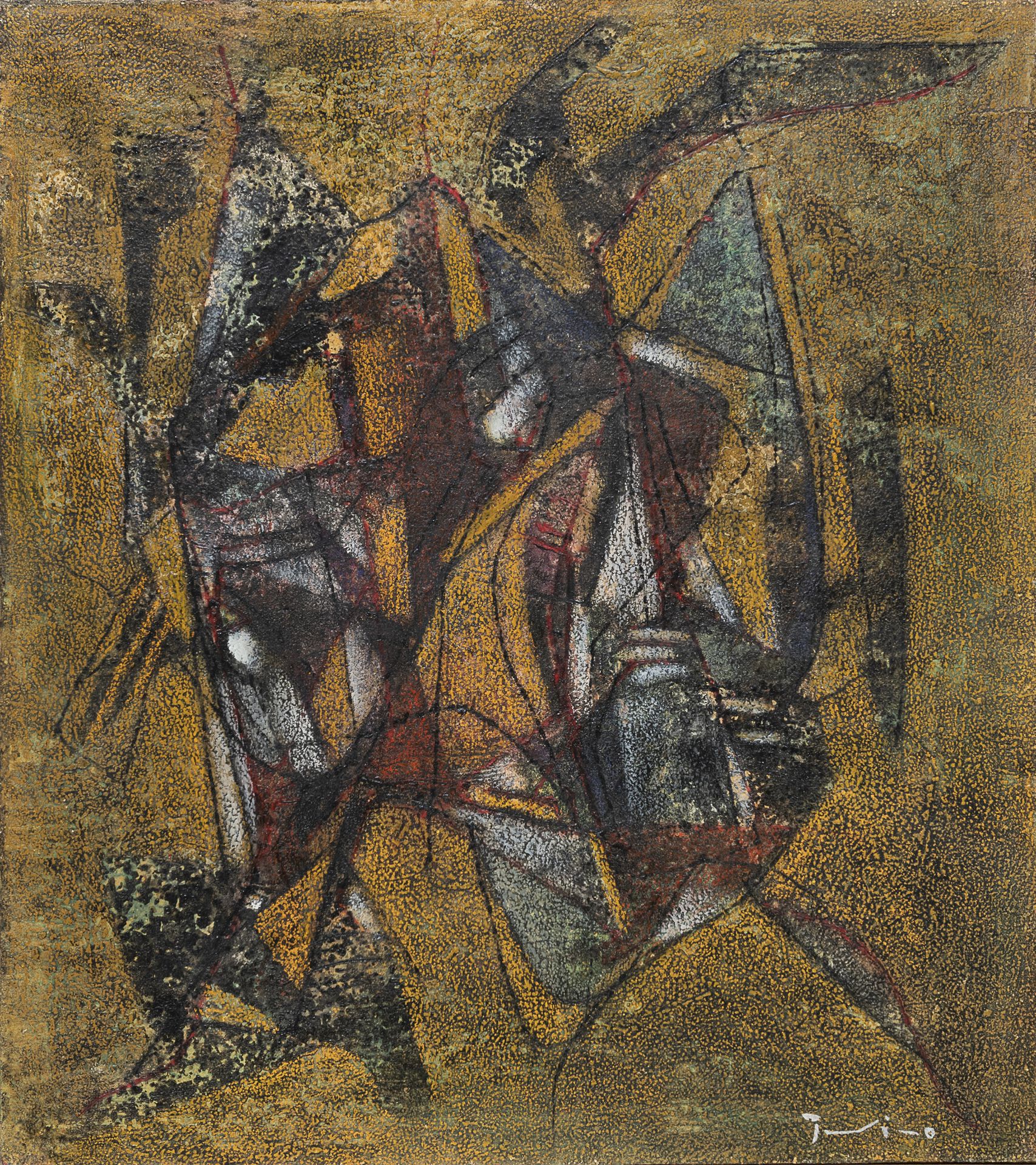 Null 萨尔瓦托雷-普罗维诺


(Bagheria 1943)





无题


画布上的质感油彩，cm. 45 x 40


签名右下方