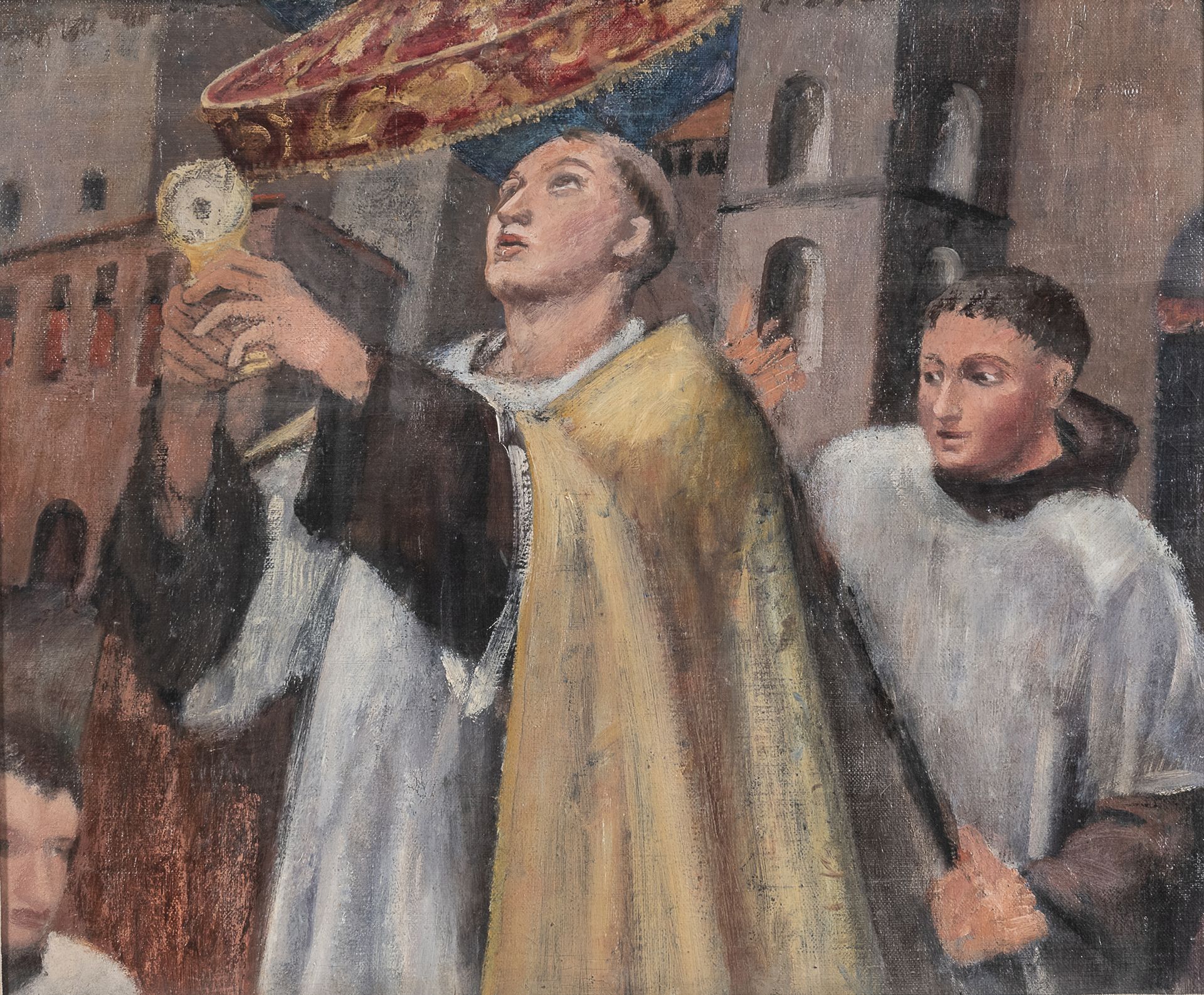Null Guglielmo Janni


(罗马 1892 - 1958)





游行，1928年


涂在画板上的油彩，52 x 64厘米


背面有&hellip;