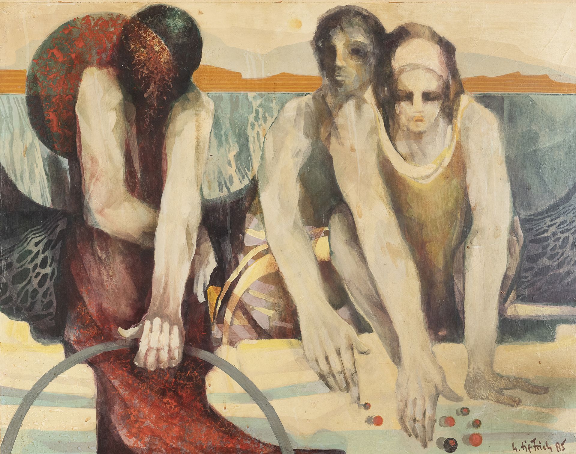 Null 曼弗雷德-迪特里希


(Bockwitz 1936)





舞蹈家, 1985


布面油画，cm. 80 x 100


签名和日期在右下方