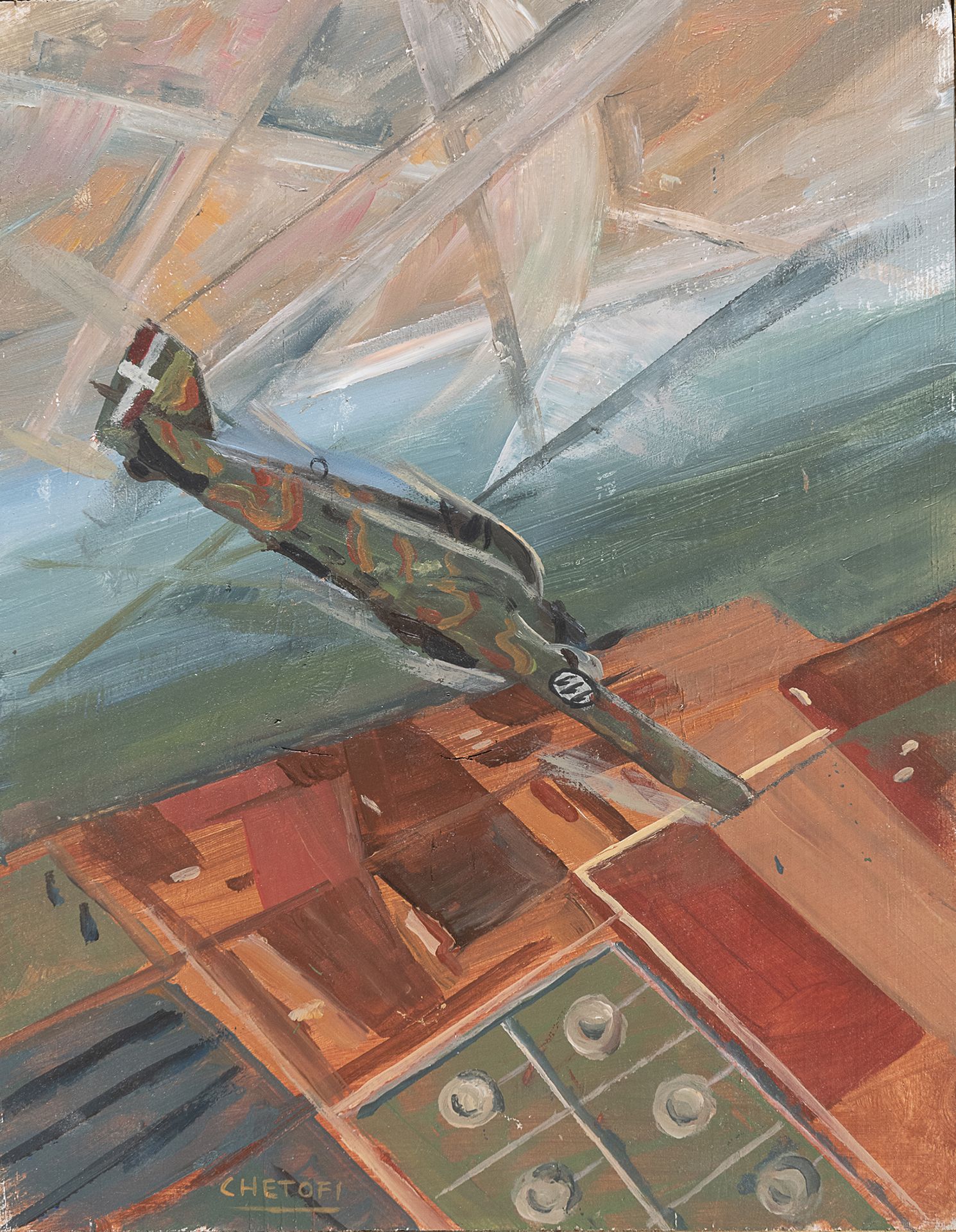 Null GIOVANNI CHETOFI


(Roma 1916)





Aereopittura con aereo Savoia Marchetti&hellip;