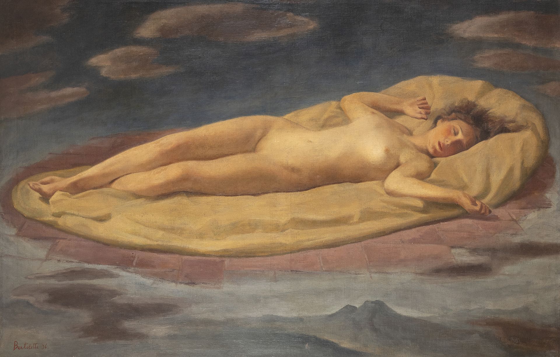 Null 尼诺-贝托莱蒂


(罗马1889-1971)





梦想》，1936年


布面油画，98 x 146厘米


签名和日期在左下方





展&hellip;