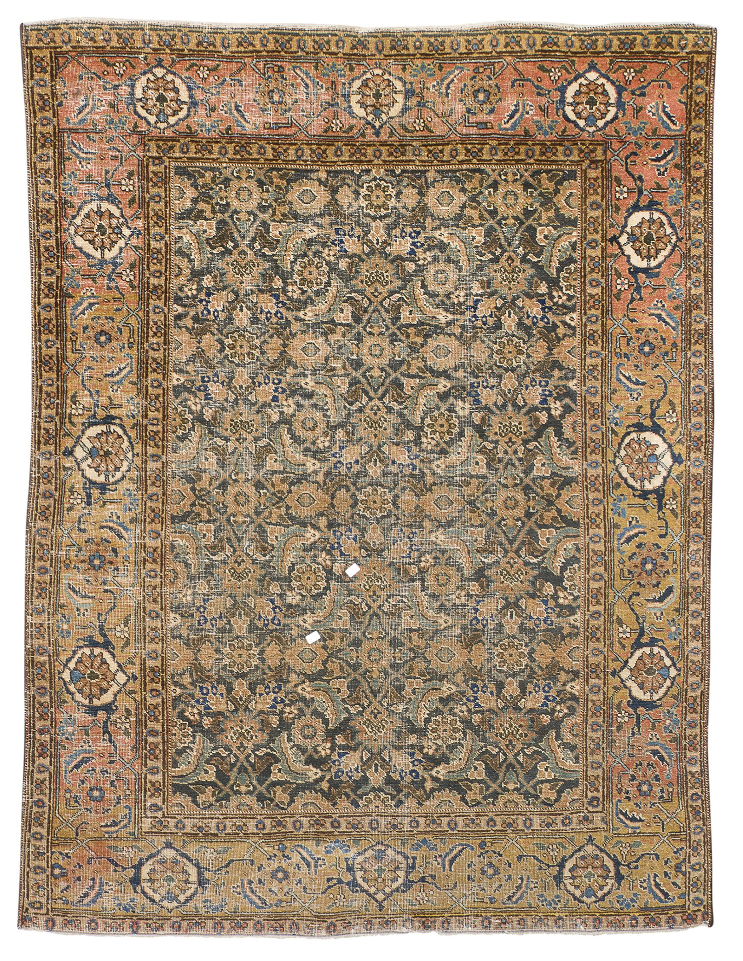 Null 古董马拉雅地毯，20世纪初


蓝色背景下，中央区域有一朵花，有一个双重的赫拉特图案。


尺寸为187 x 138厘米。


Rapé, abrac&hellip;