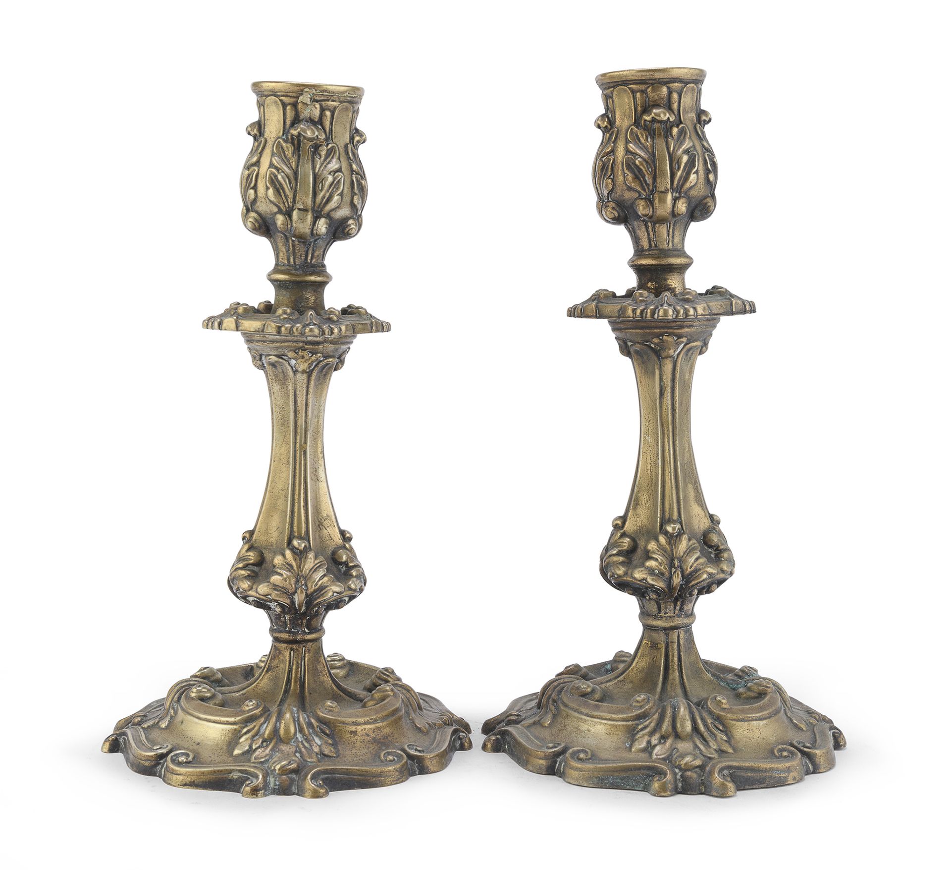 Null PAIR OF BRASS CANDLESTICKS