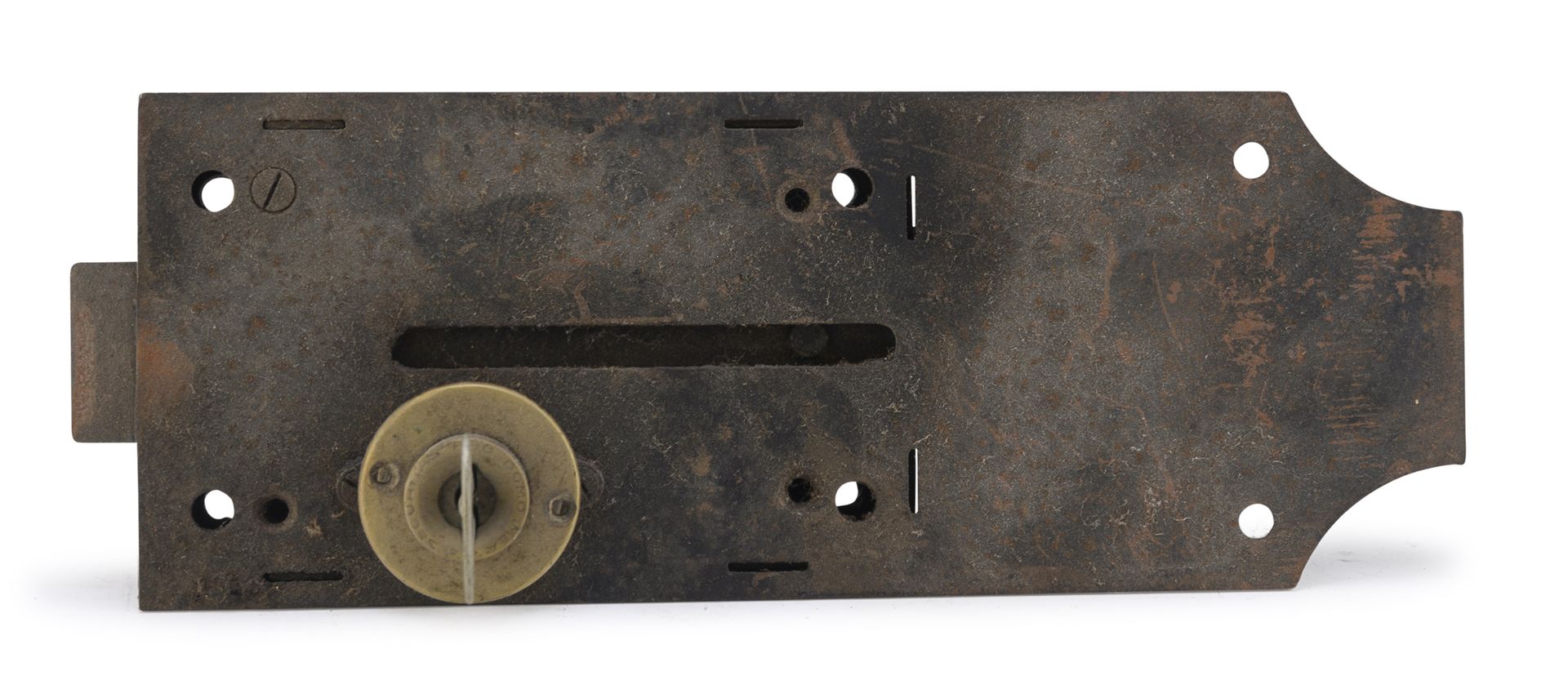 Null 铁锁，19世纪末


带有黄铜配件。


尺寸为10 x 16 x 6厘米。