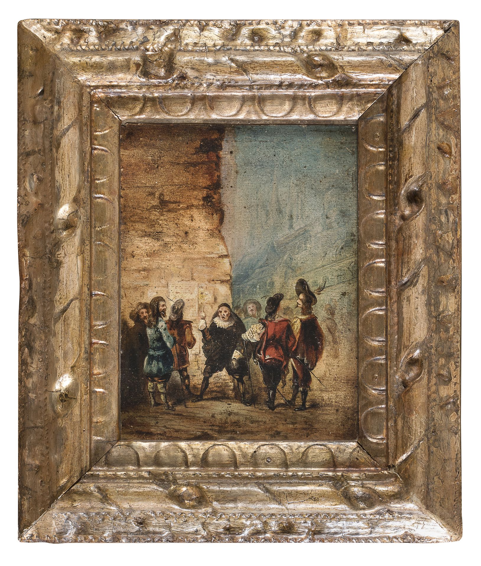 Null 欧洲画家，19世纪





剑客街的公约


纸板上的油画，17 x 13厘米


无符号


镀金框架