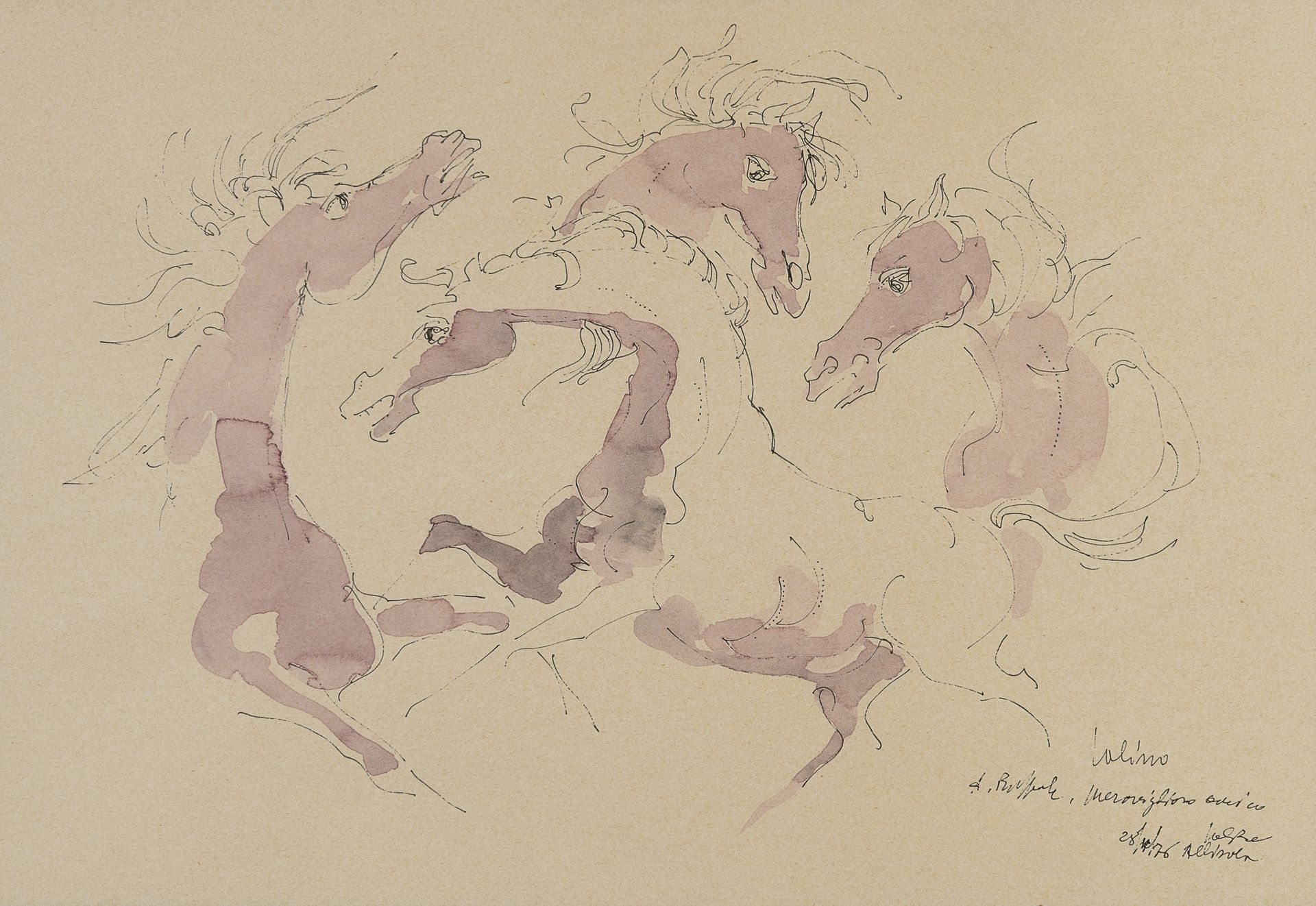 Null 埃利塞奥-萨利诺


(Albissola Marina 1919 - 1999)





马，1976年


棕色纸上的钢笔和水彩画，33 x 4&hellip;