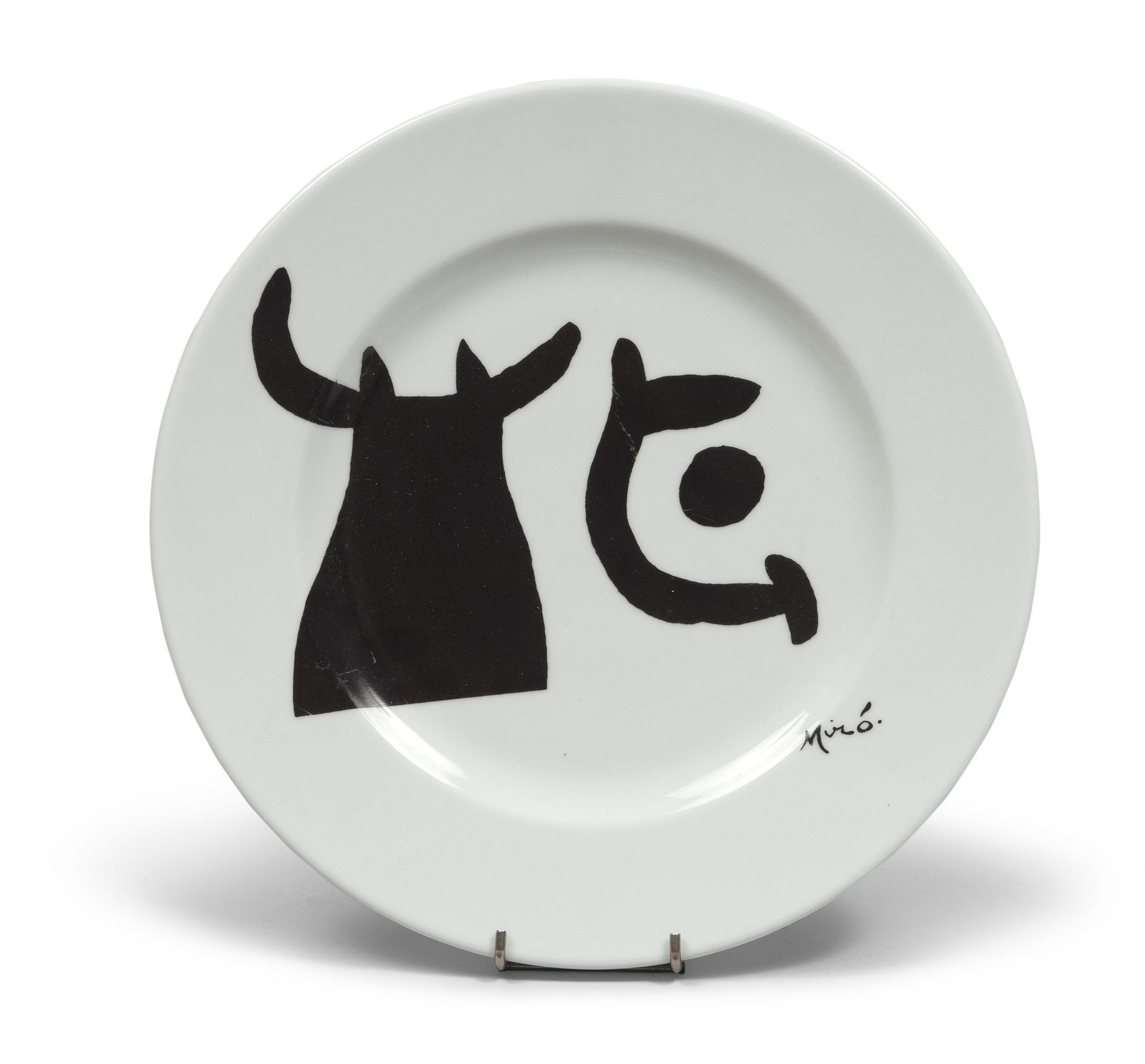 Null Mirò瓷盘，2000年


涂有典型的装饰。


授权复制品，西班牙生产的 "Porvasal"，底座下有标记。


直径31厘米。