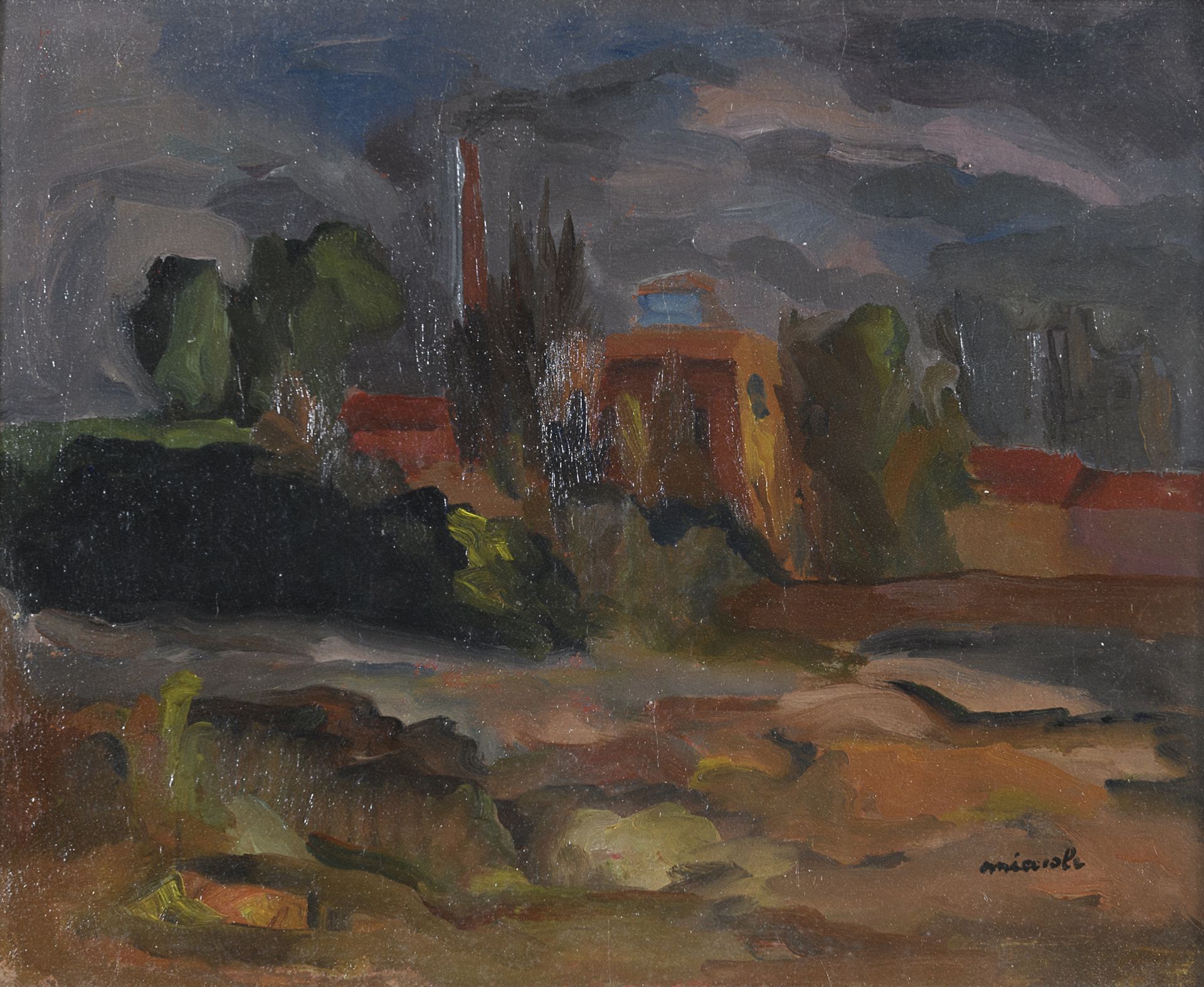 Null GIOVANNI OMICCIOLI


(Rom 1901 - 1975)





Landschaft, 1943


Öl auf Leinw&hellip;