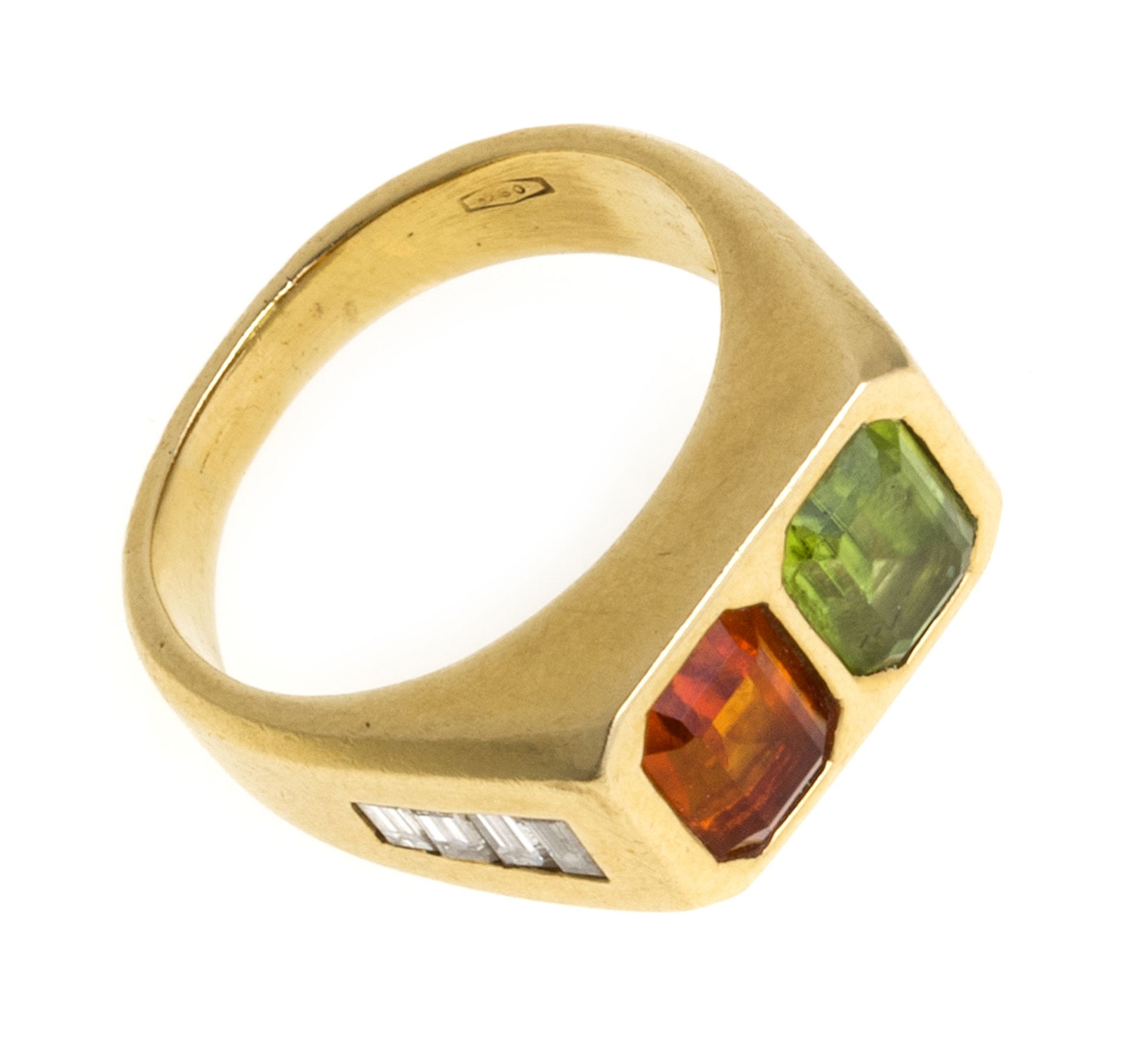 Null GOLD RING WITH DIAMONDS AND HARD STONES