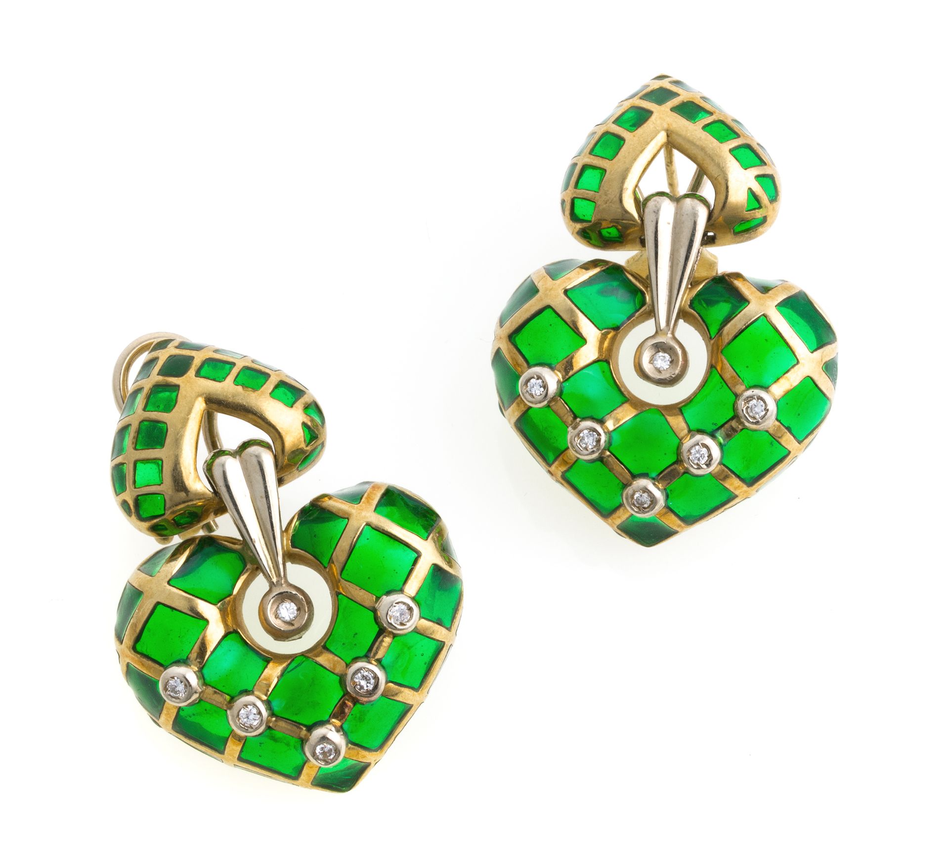 Null GOLD EARRINGS WITH DIAMONDS AND HARD STONES