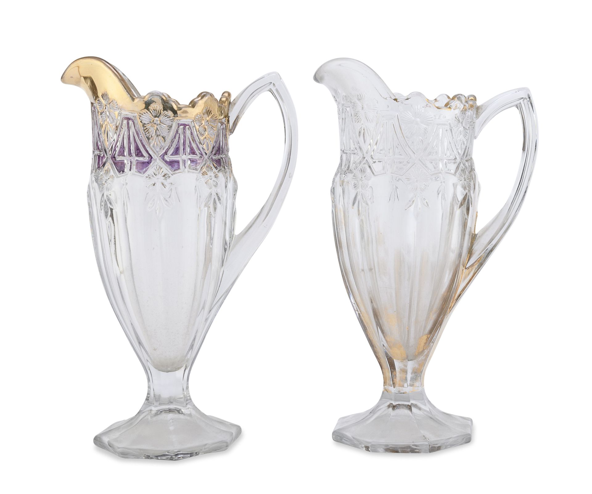 Null TWO CUT GLASS JUGS