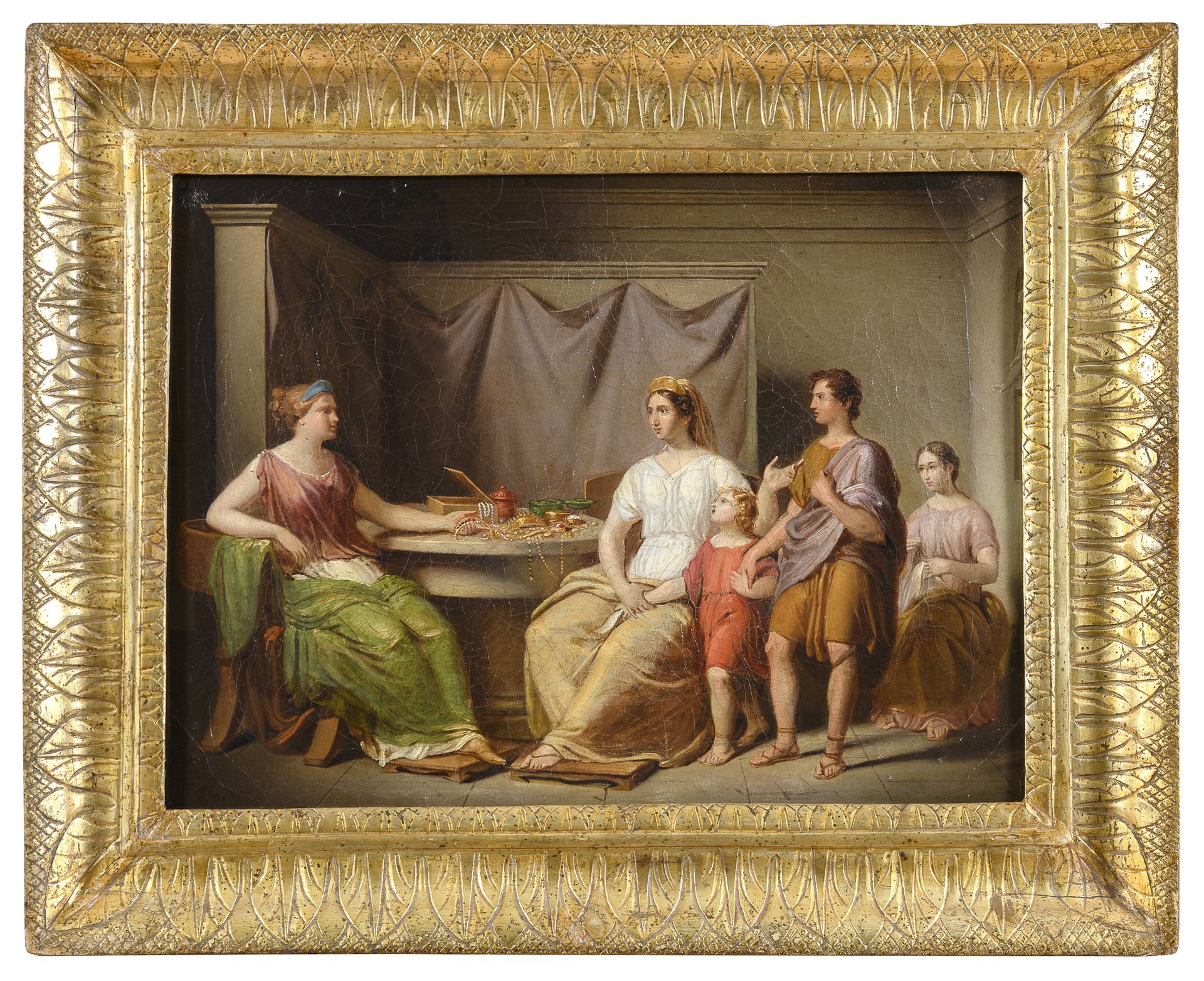 Null 弗朗西斯科-奥利瓦

(那不勒斯 1807 - 1861)



科内莉亚展示她的珠宝

布面油画，30 x 40厘米

框架上有签名，在背面



&hellip;