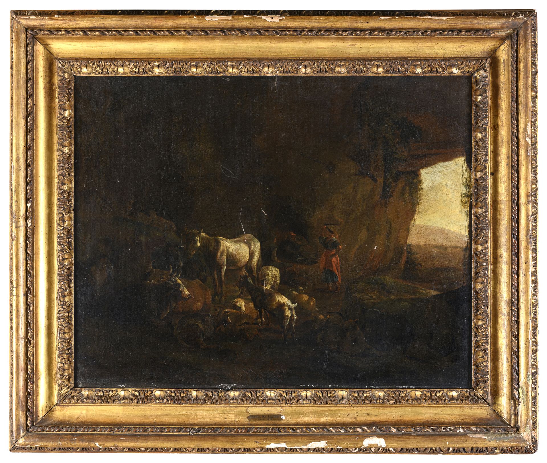 Null KAREL DUJARDIN, 范围为

(阿姆斯特丹1622-威尼斯1678)



牧羊人和牛的山洞

布面油画，cm. 55 x 68,5


&hellip;