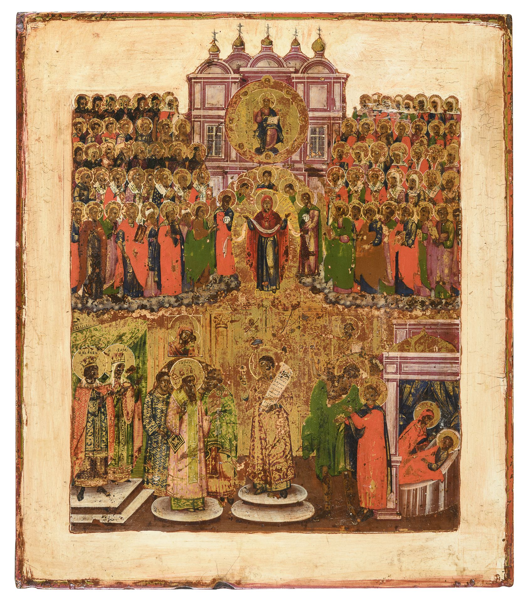 Null YAROSLAVL TEMPERA ICON, LATE 18th CENTURY