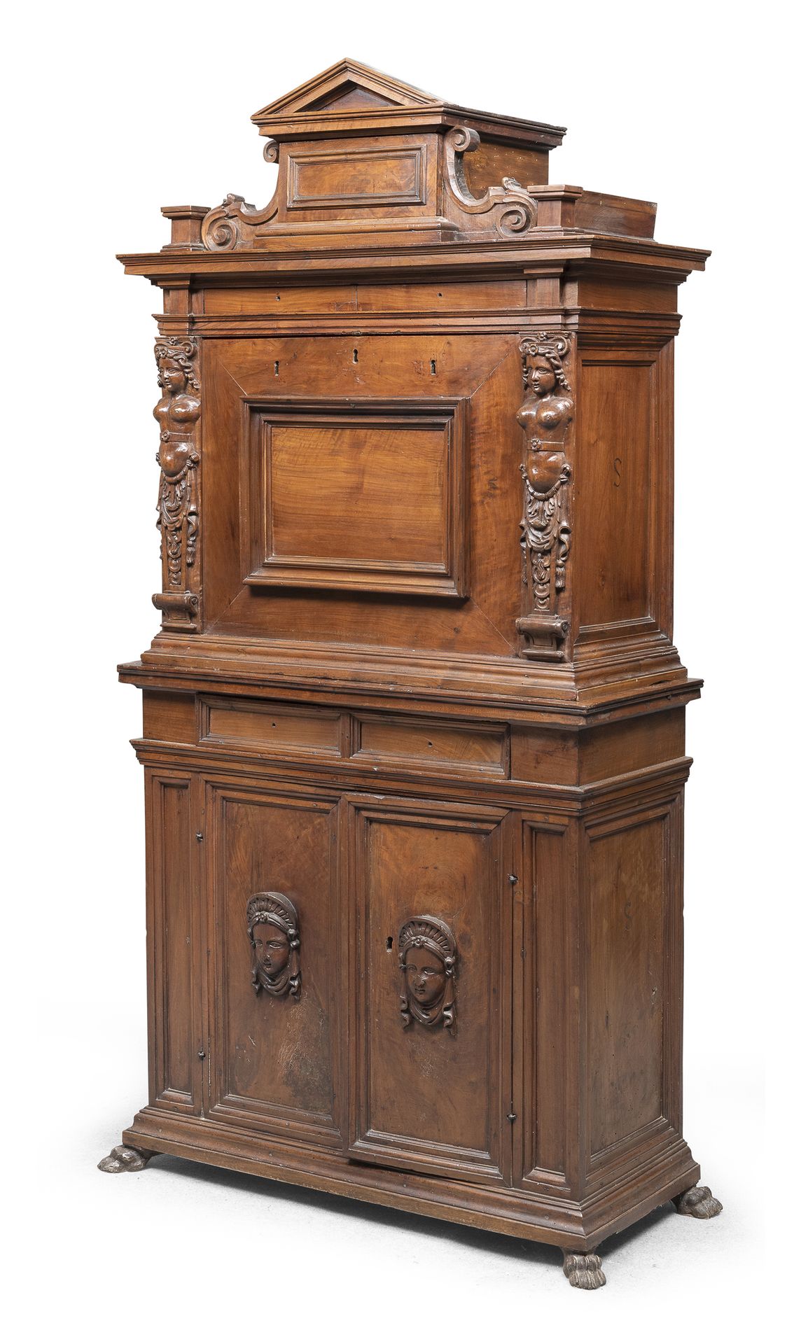 Null BEAUTIFUL TWO-BODY COIN CABINET, LIGURIA OR GENOA EARLY 18th CENTURY