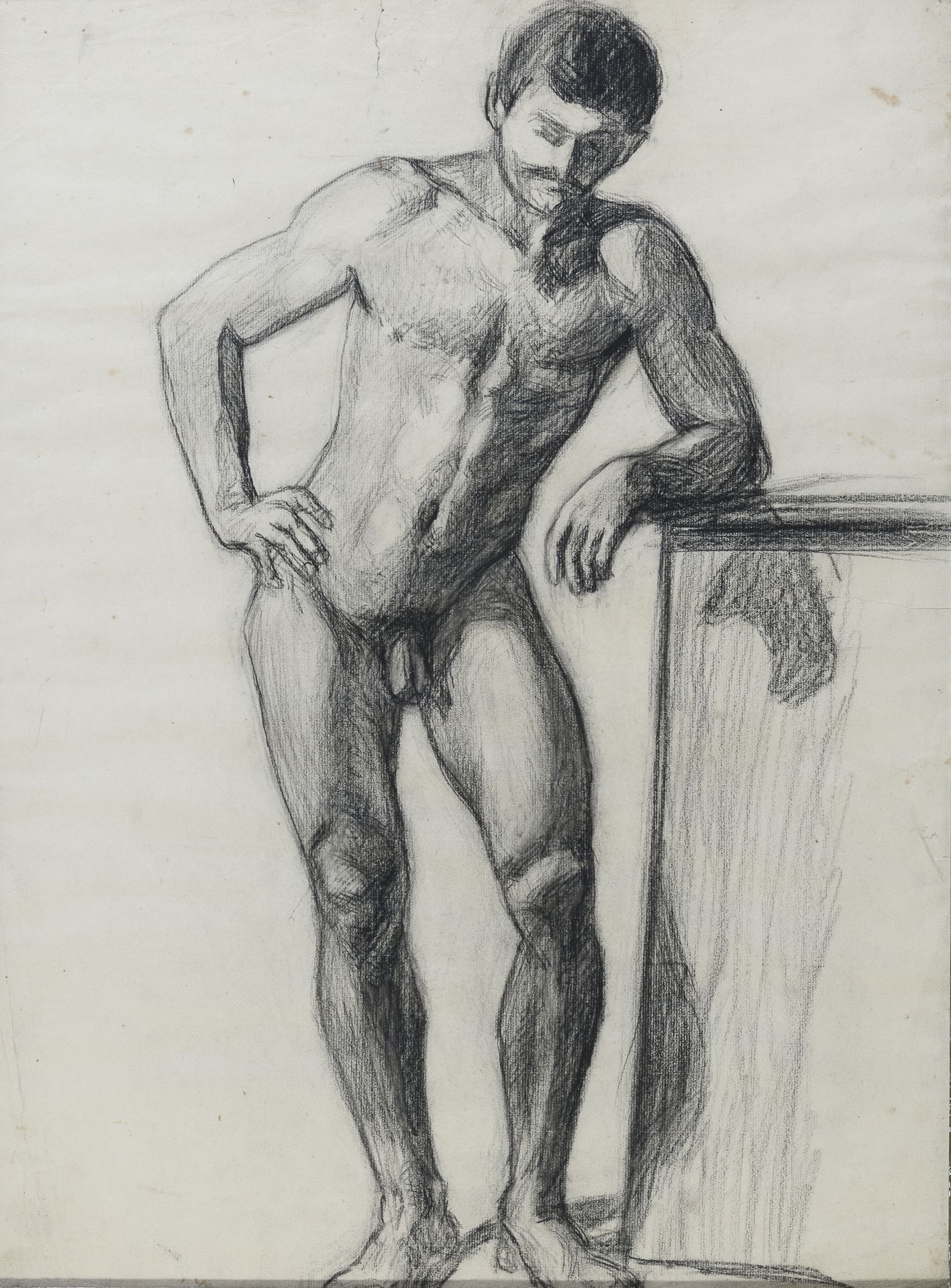 Null ACADEMIC CHARCOAL NUDE EARLY 20TH CENTURY