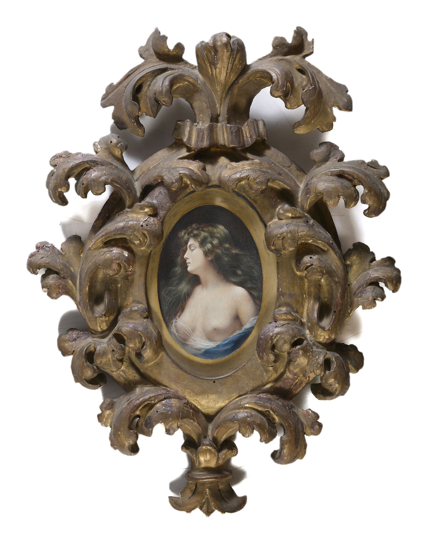 Null OIL PAINTING WITH BAROQUE FRAME 19TH CENTURY