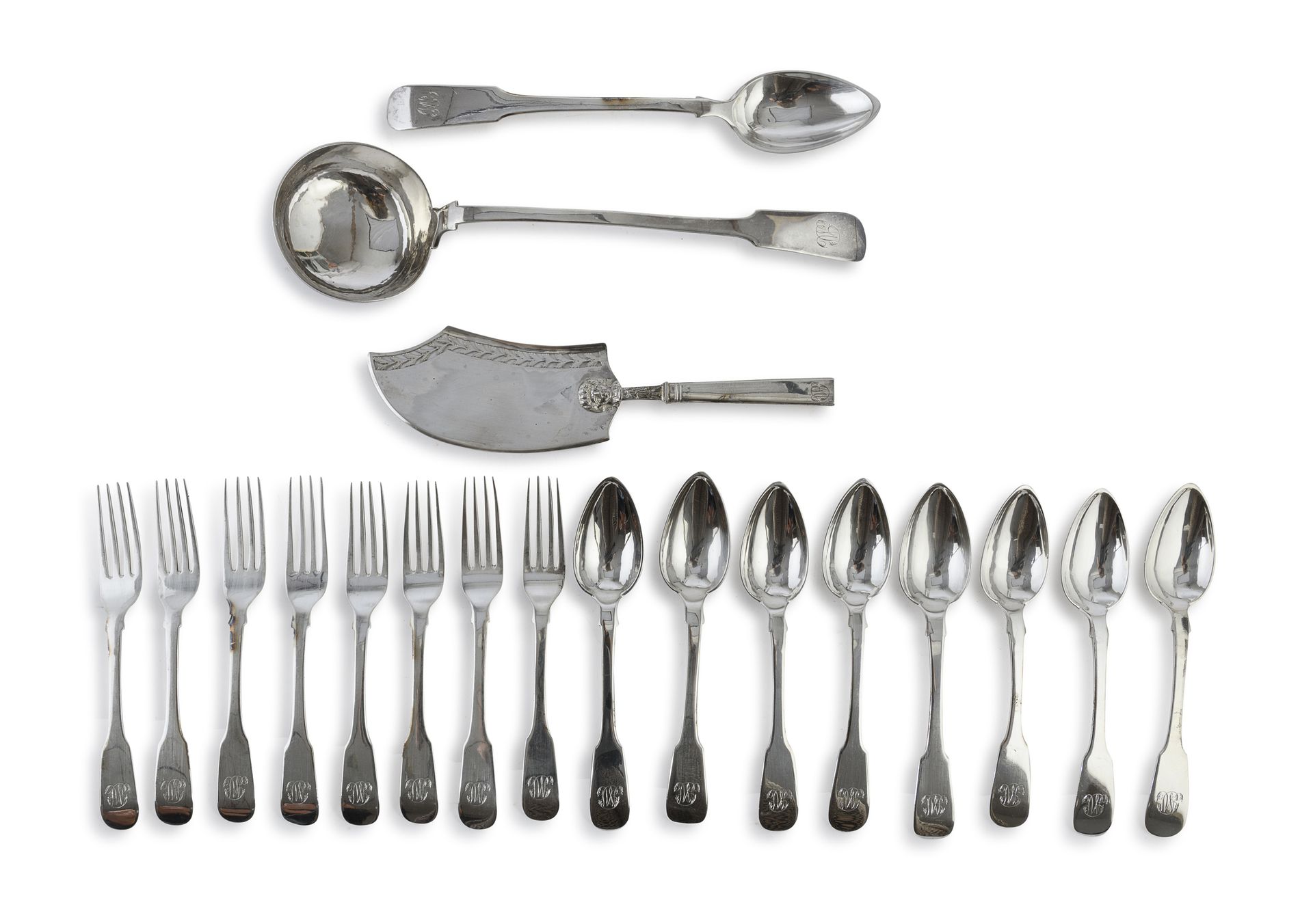 Null SILVER CUTLERY SET, NAPLES 1870