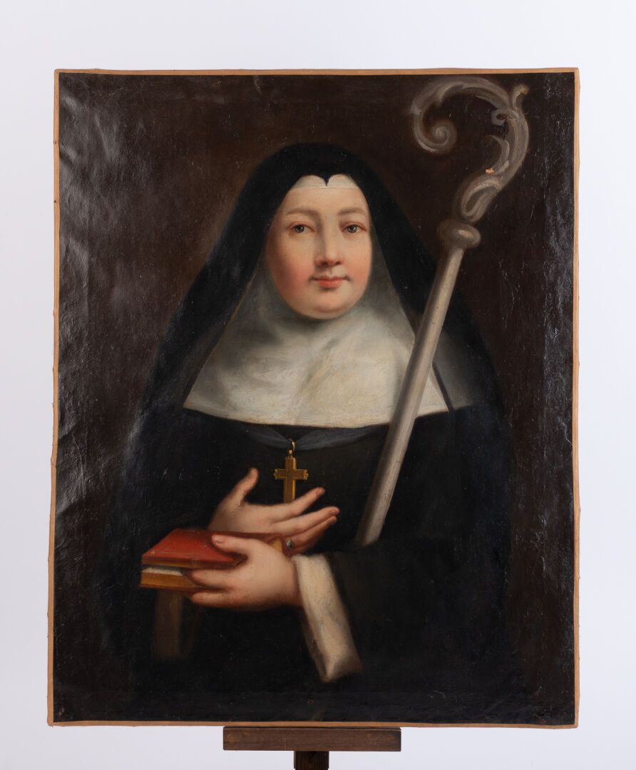 Null French school of the beginning of the 18th century. 

Portrait of an abbess&hellip;