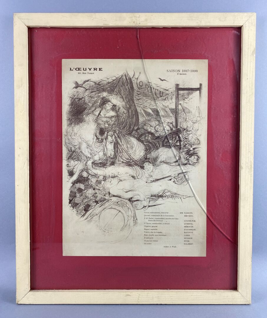 Null 亨利-德-格鲁(1866-1930)

莫利图里。(OEuvre剧院的方案）。)1897.石版画。纸张：38 x 28 cm。以棕色印刷。象牙色釉面牛&hellip;