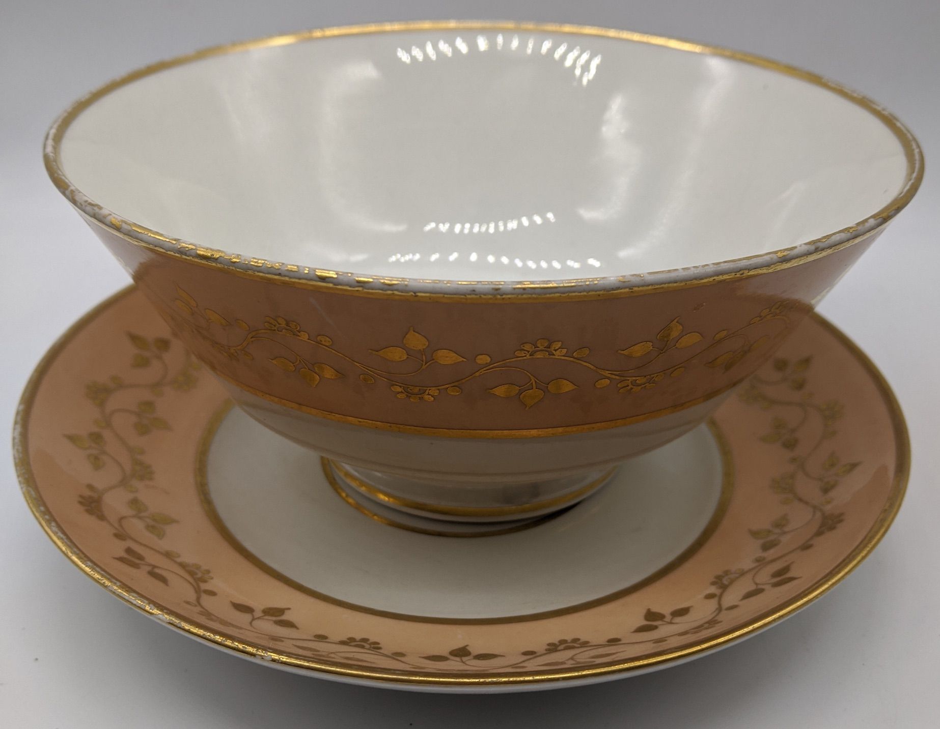 Null Flight Barr & Barr Worcester porcelain large bowl and saucer, circa 1815, D&hellip;