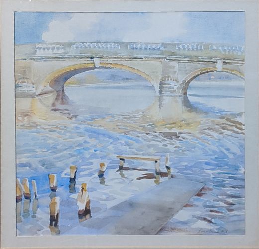 Null Lorna Binns (British School, 1914-2003), Henley-upon-Thames, watercolour, s&hellip;