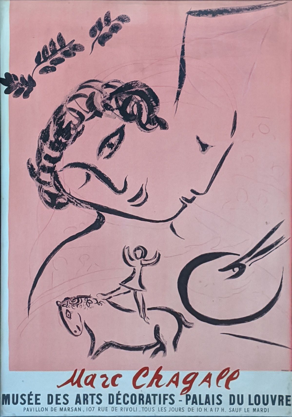 CHAGALL 马克-夏加尔（1887-1985），《玫瑰画家》，1959年，原版胶版印刷海报，1500张，由巴黎Mourlot出版，高75厘米，宽50.5厘米&hellip;