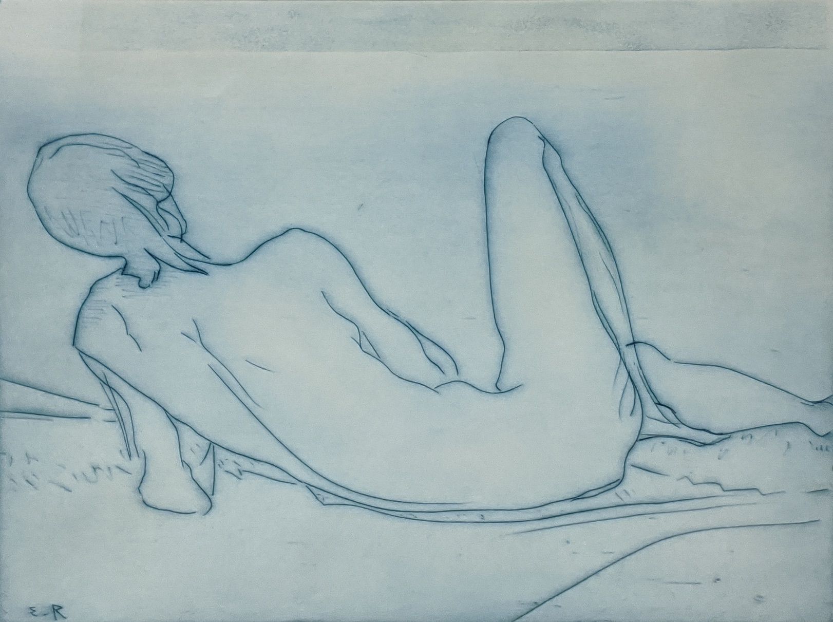 Etienne Ret 艾蒂安-雷特(1900-1966)，卧姿裸体，水印，铅笔签名，编号40/50