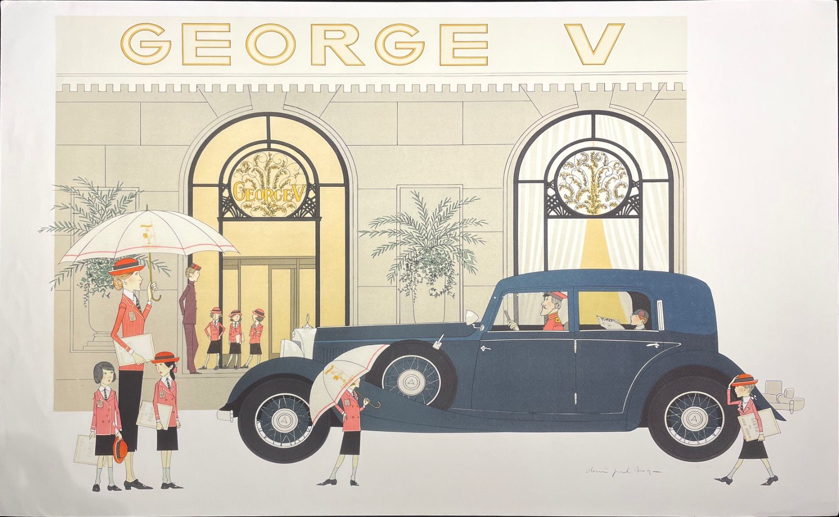 Null D'après Phillipe Noyer, George V, affiche lithographique - 61cm x 91cm