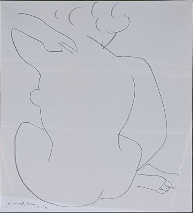 MATISSE 亨利-马蒂斯（法国，1859-1954），《裸体研究》，纸上石版画，版画左下方有签名和日期，高38厘米，宽28厘米