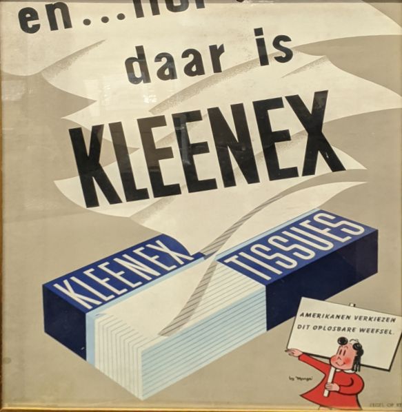 Marge 一张1947年的Kleenex Tissues广告海报，由International Cellucotton Products Co.出版的胶印石版&hellip;