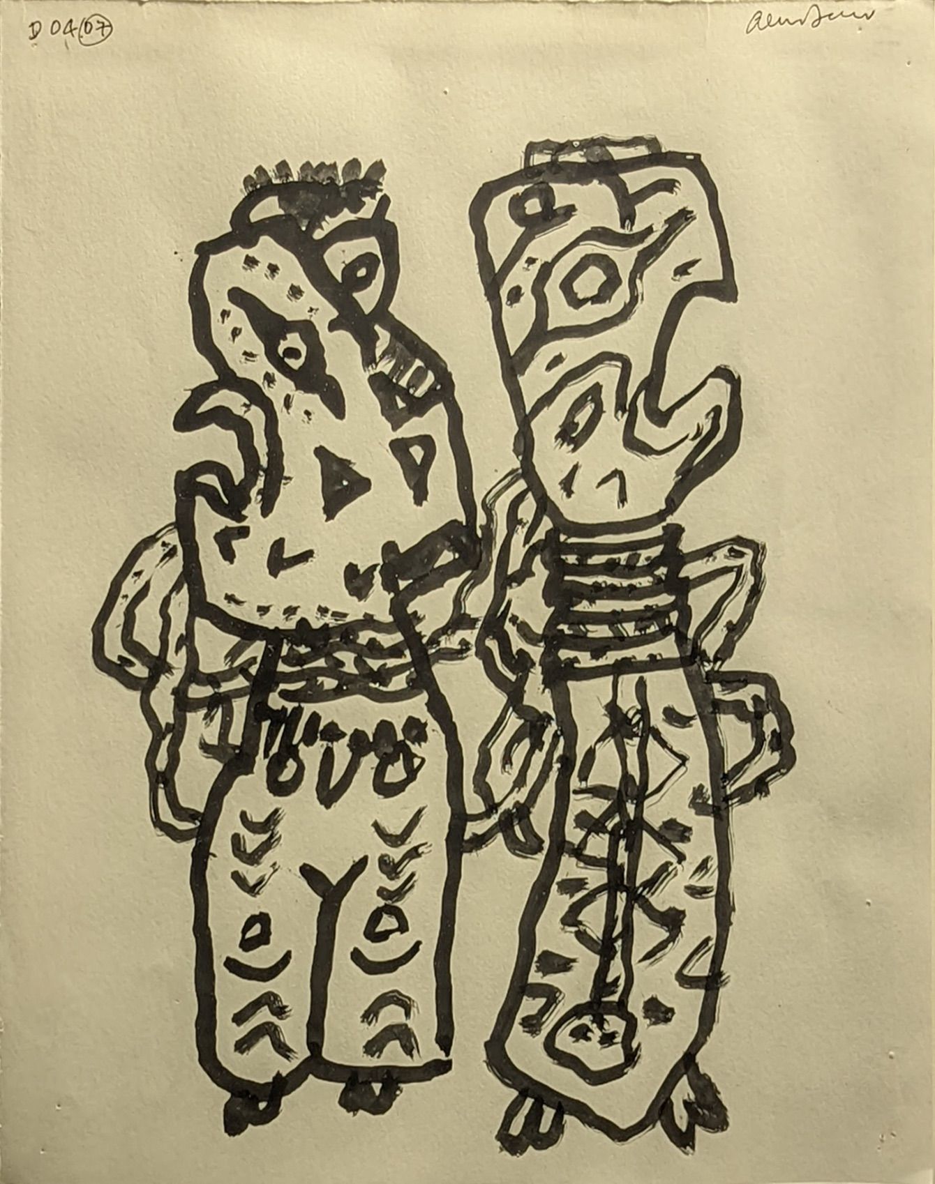 Alan DAVIE 阿兰-戴维（1920-2014），作品D.04.07，2007，纸上油画，右上方有墨水签名，高30.5厘米，宽23.5厘米，画框尺寸高43&hellip;