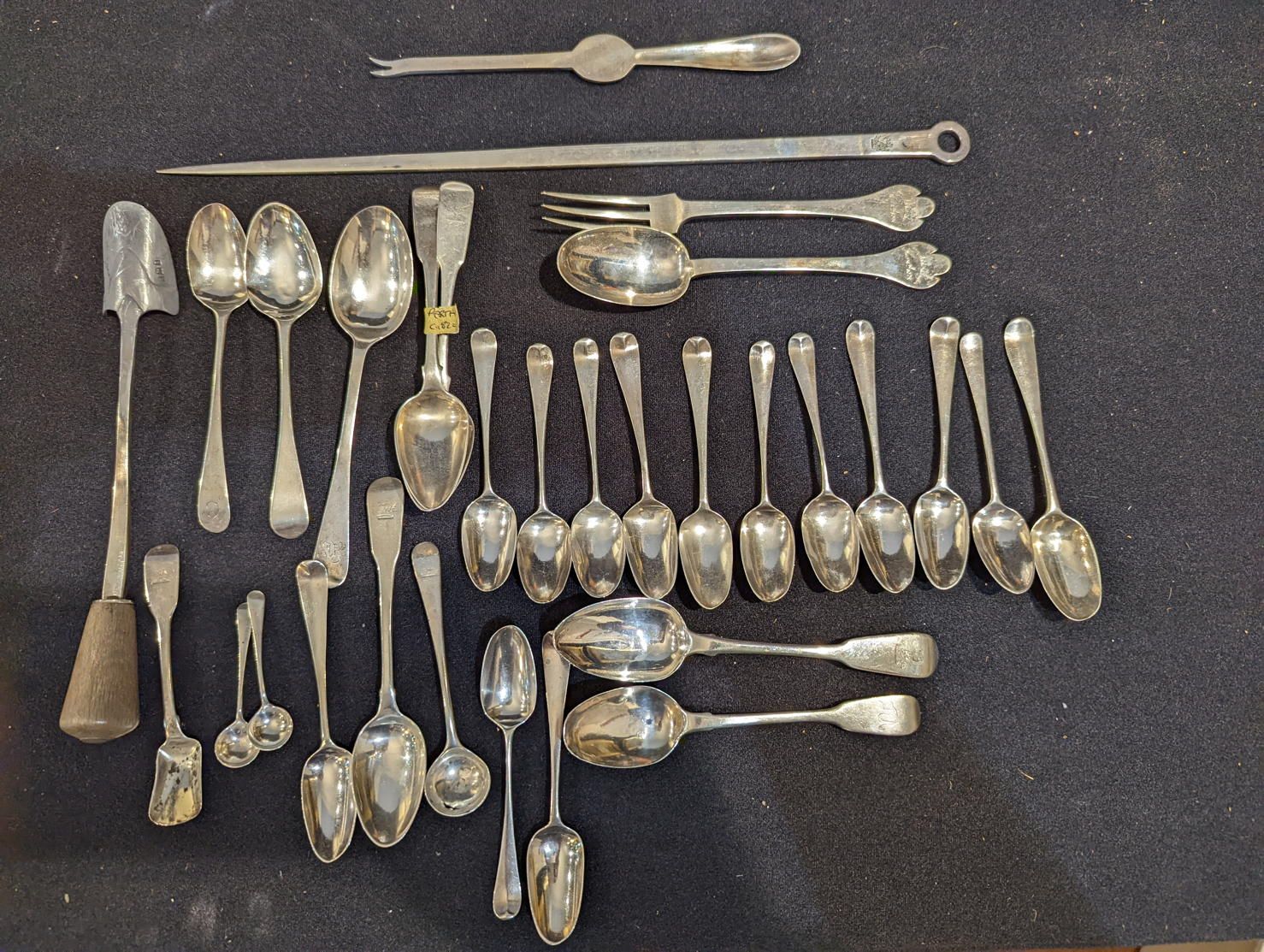 Perth Provincial Scottish A collection of silver flatware to include a meat skew&hellip;