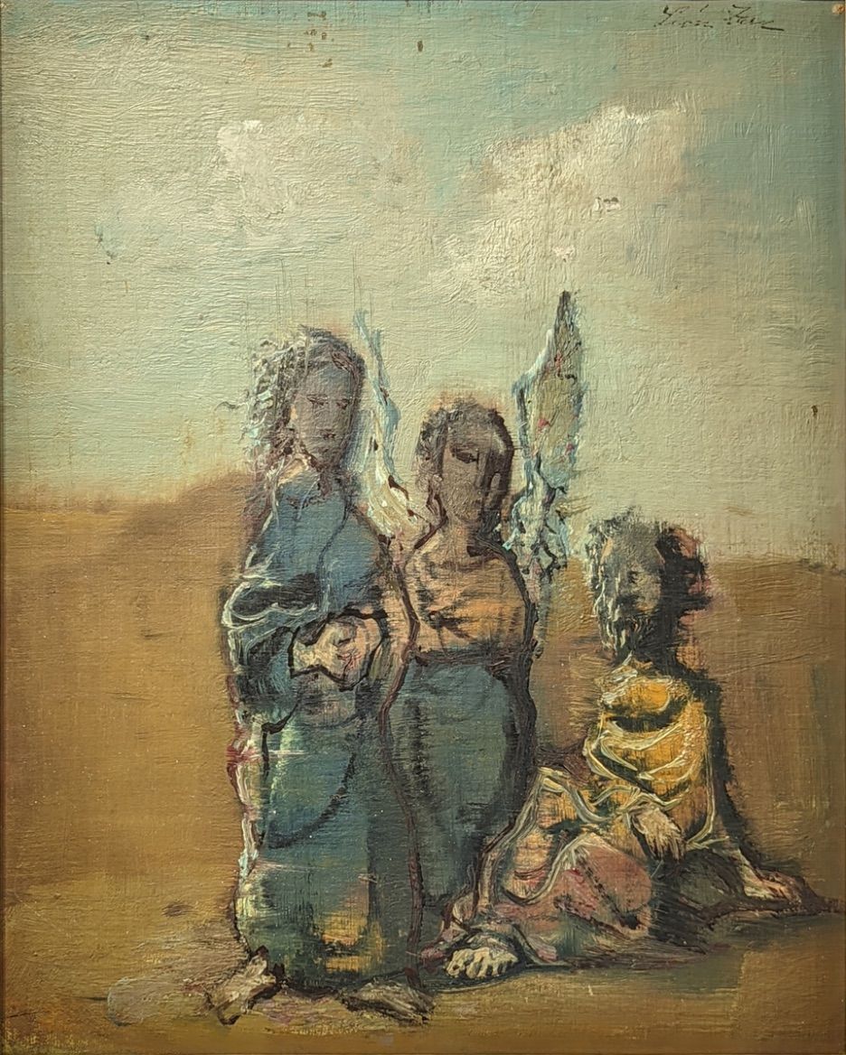 Lev Zak 莱昂-扎克（Lev Vasil'evich Zak）（俄罗斯/法国，1892-1980），《沙漠中的三个人物》，布面油画，右上方签名，高41厘米&hellip;