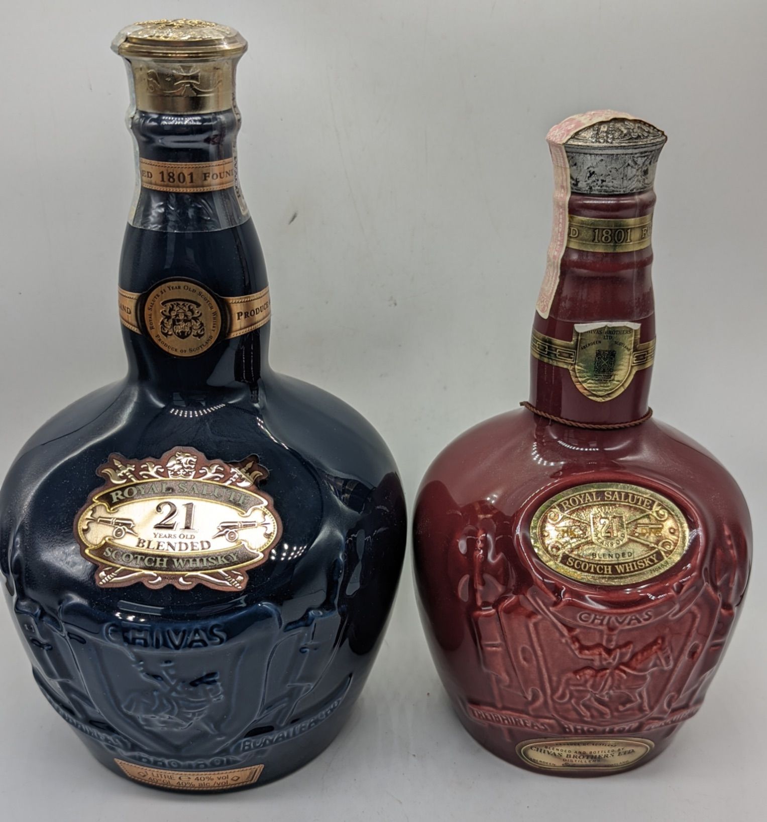 Chivas Regal Chivas Regal 21 year old Royal Salute, Sapphire Flagon, together wi&hellip;