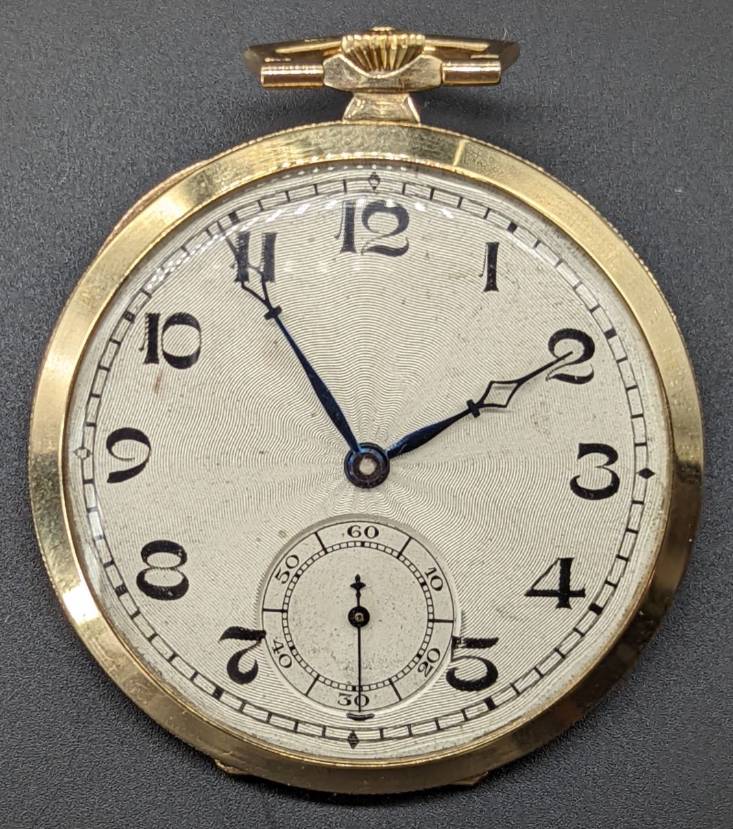 Null A 9ct gold dress pocket watch, import Glasgow hallmarks, 1929, unsigned mov&hellip;