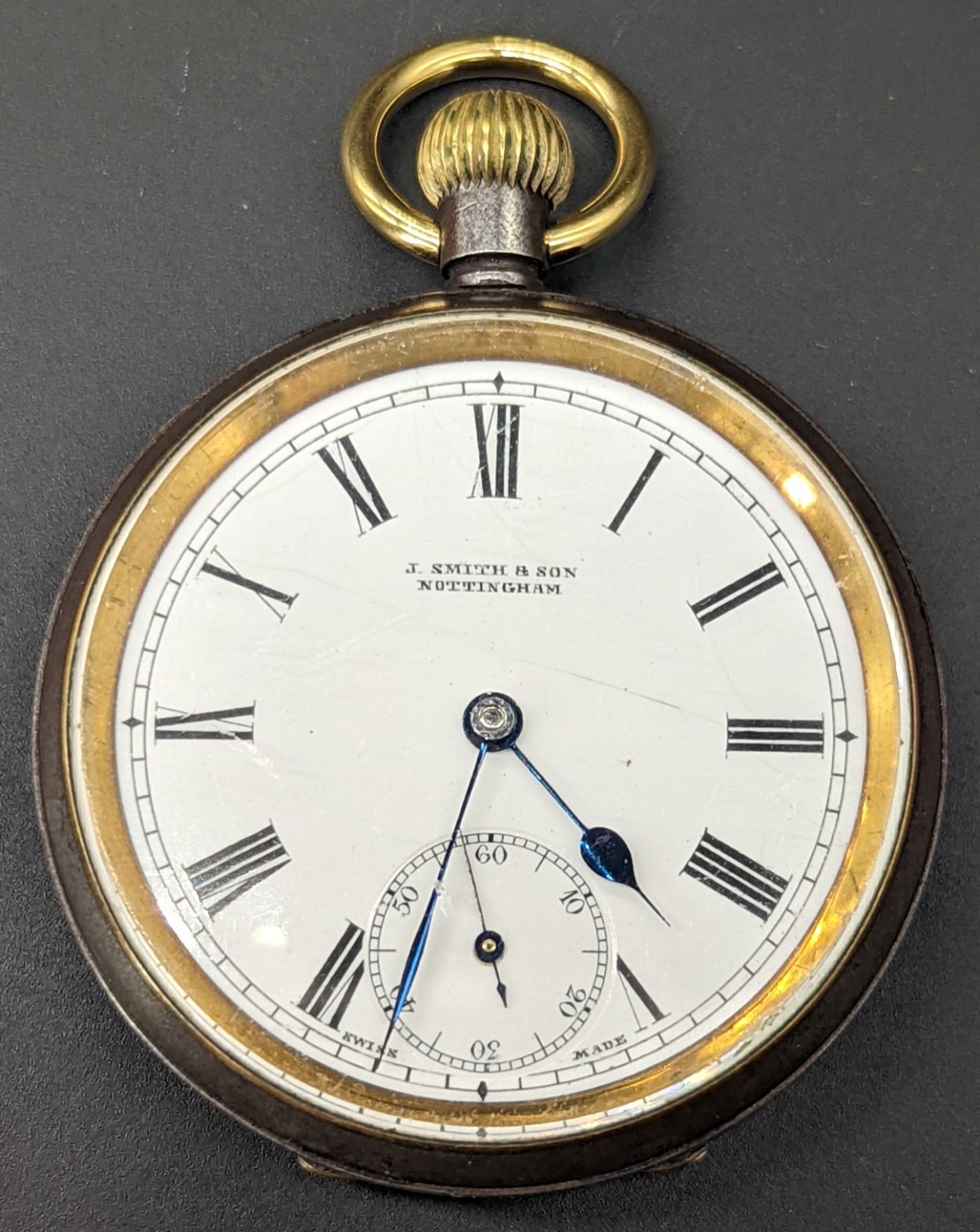 J smith Reloj de bolsillo de principios del siglo XX, con caja de metal de cañón&hellip;