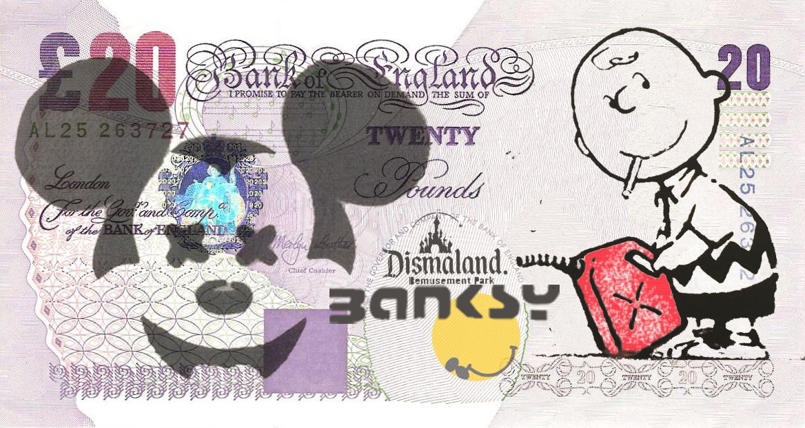 Null BANKSY DISMALAND (后)

米奇，班克斯是一个糟糕的，DISMALAND 2015

以纸币为主题的布面丝网印刷

12 x 27厘米&hellip;