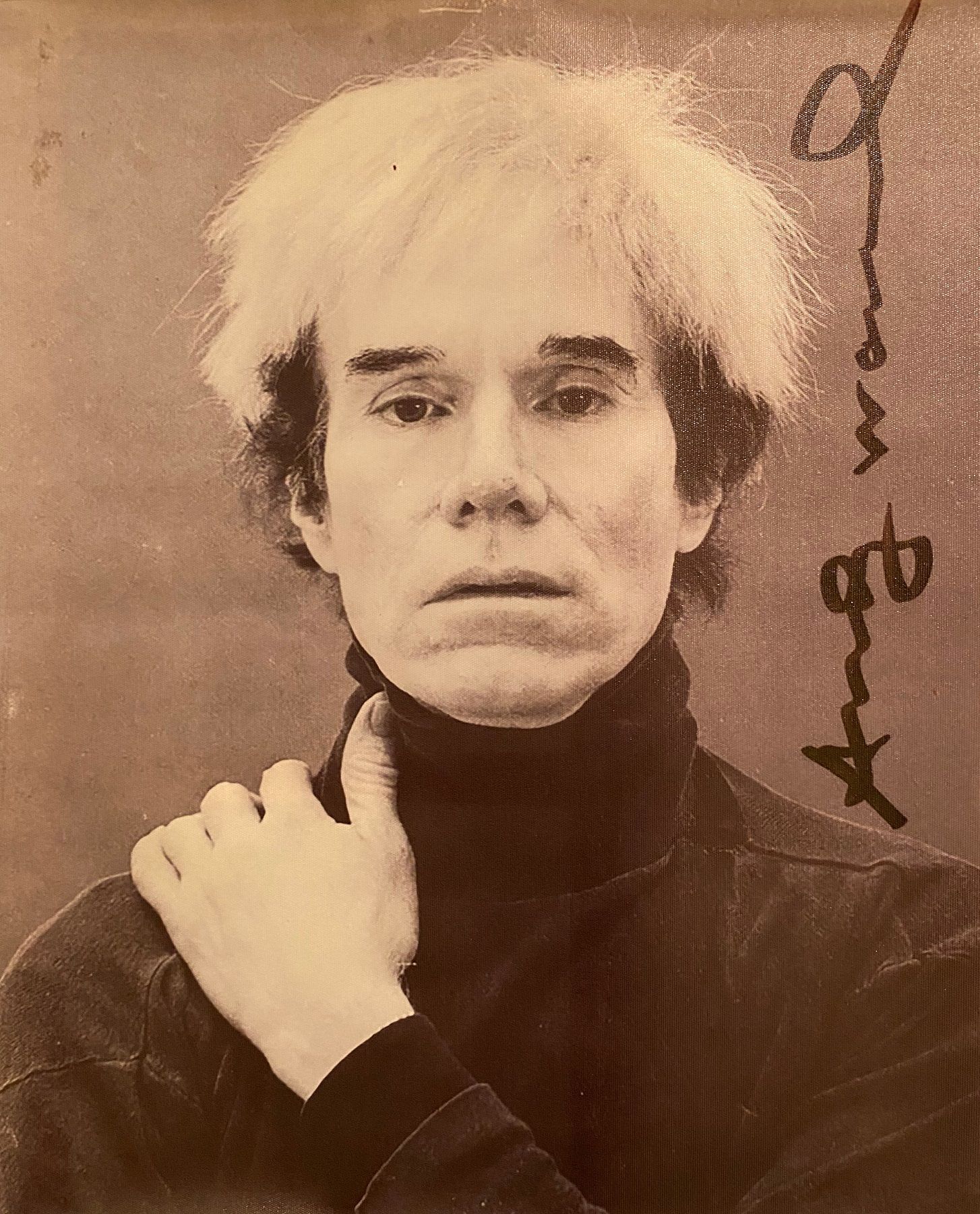 Null 安迪-沃霍尔(1928-1987)，之后

自画像

黑色印刷品，已签名。有艺术家的签名。

50 x 40厘米