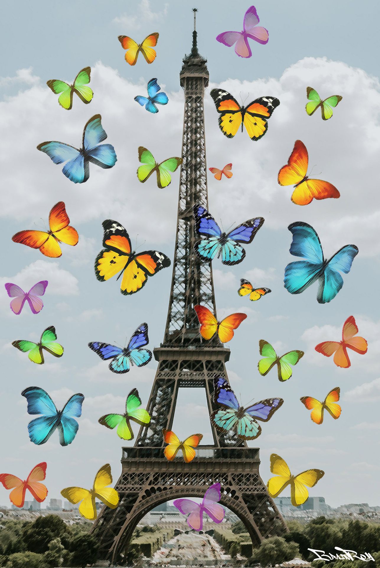 Null BRAIN ROY (MR&ROY, Né en 1980) 

Eiffel & Butterflies, Hommage à Peter Blak&hellip;