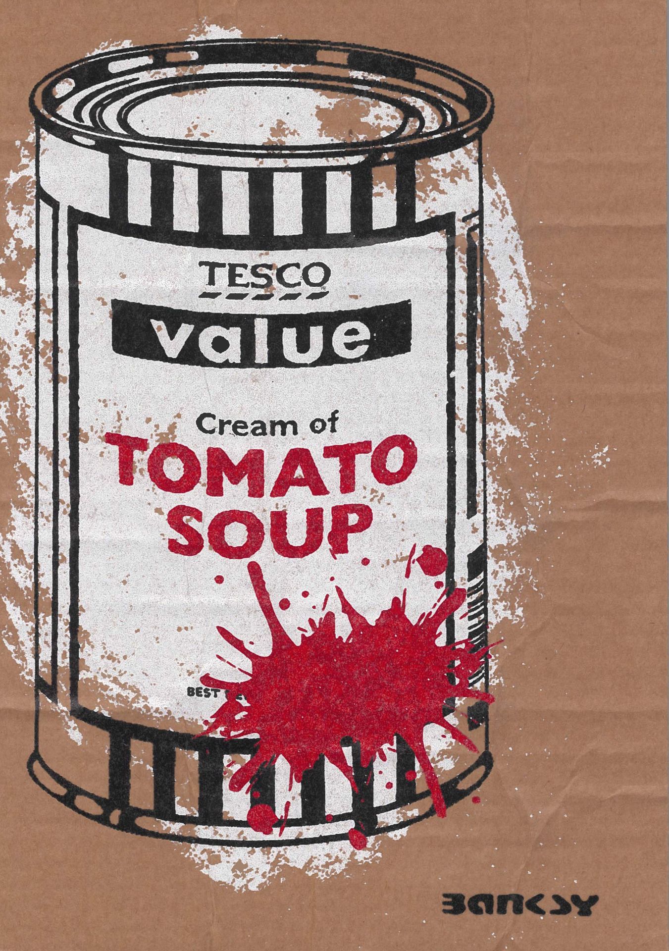 Null BANKSY DISMALAND (From)

Tomato Soup can

Aerosol spray and stencil on card&hellip;