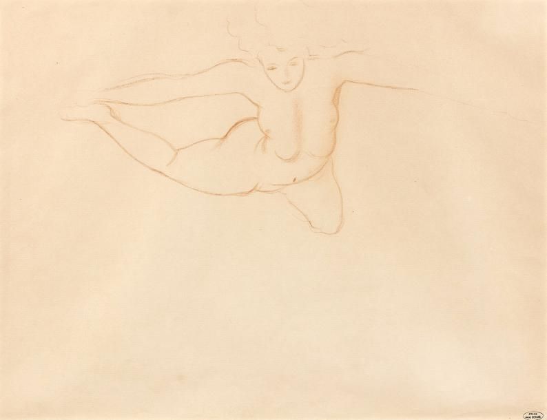 Null André DERAIN (1880-1954) 

Nu dans le ciel

Sanguine sur papier

Cachet de &hellip;