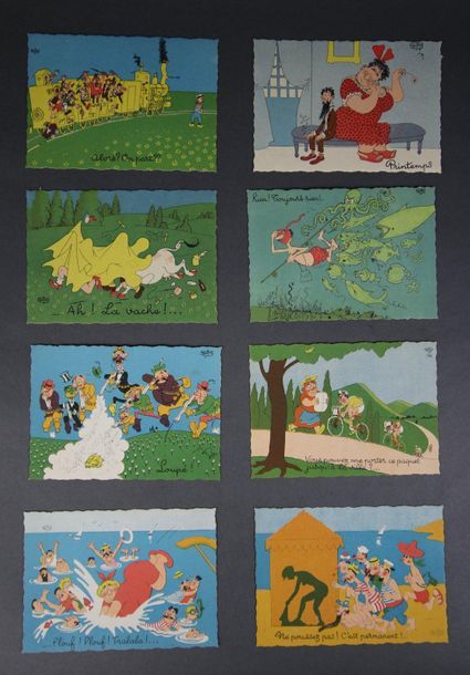 DUBOUT 16 cartes postales humour efficacité... 16 postcards humour, efficiency o&hellip;