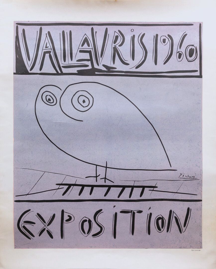 Null Pablo PICASSO (1881-1973), 后。

Vallauris 1960年，展览。

展览海报上有一只表情丰富的猫头鹰。

右下方印&hellip;
