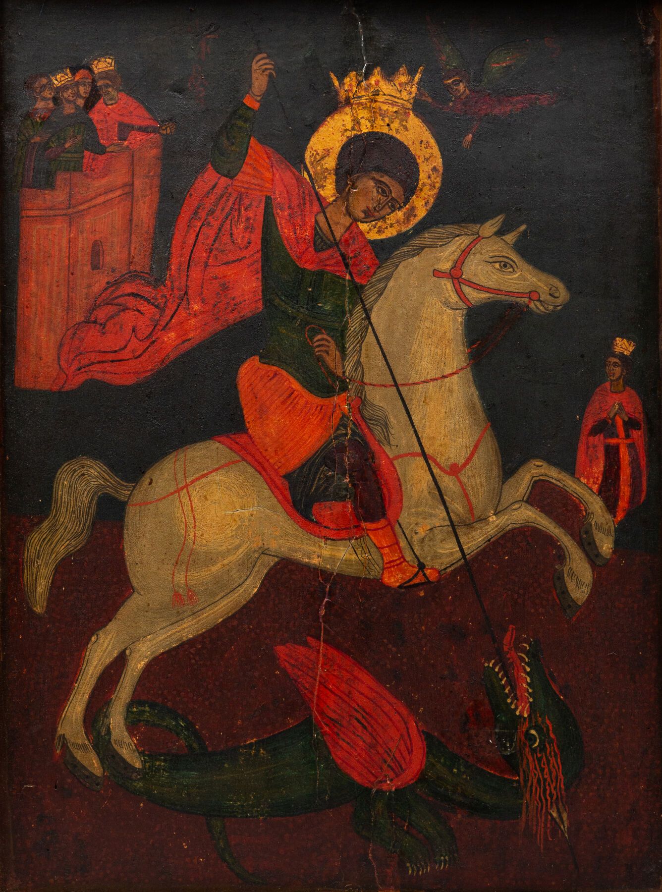 Null Icon " Saint George ".

Balkan school (Bulgaria), 19th century.

Tempera on&hellip;