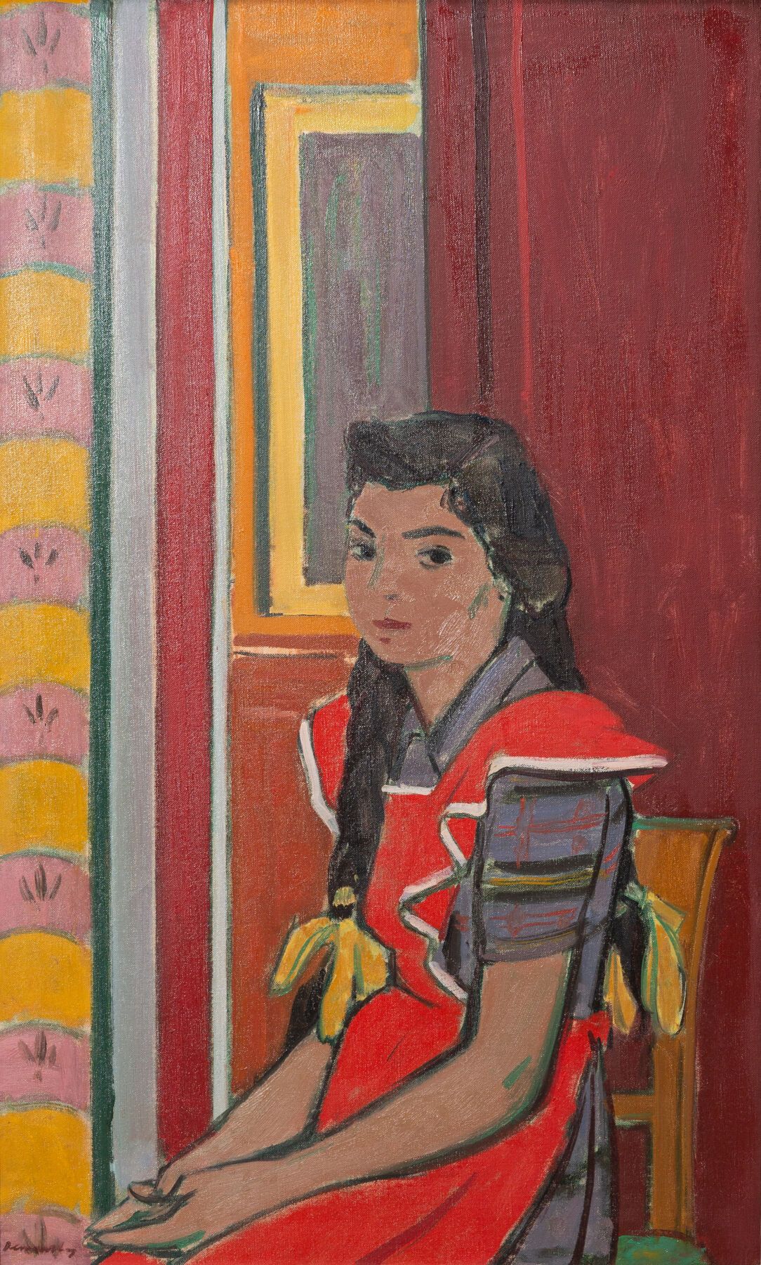 Null Georges DESSOUSLAVY (pintor suizo, 1898-1952).

Retrato de una mujer joven.&hellip;