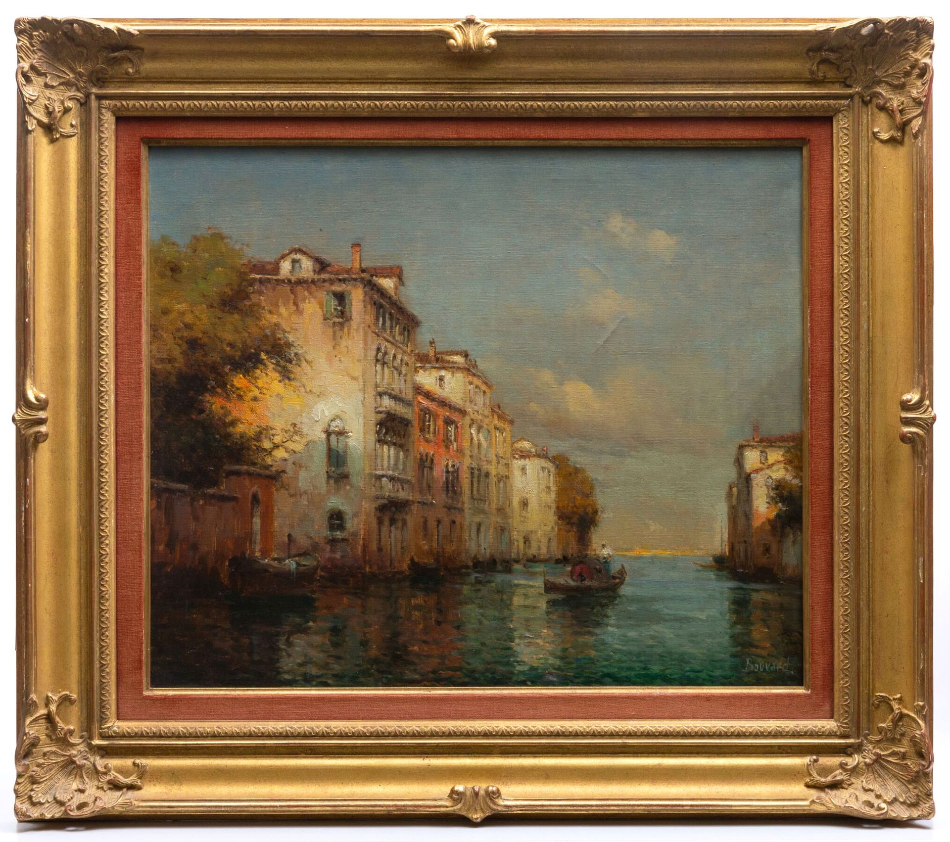 Null Georges-Noël BOUVARD (1912-1972)。 
威尼斯的运河。 
布面油画，右下方有签名。 
高_46厘米，宽_55厘米，修复的&hellip;