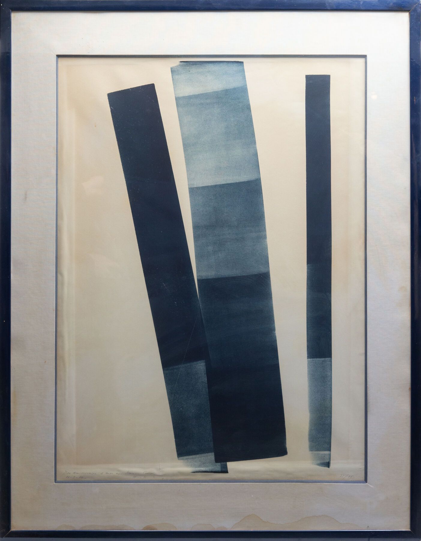 Null Hans HARTUNG (1904-1989).
L-6.
Lithographie en camaïeu de bleu, signée au c&hellip;