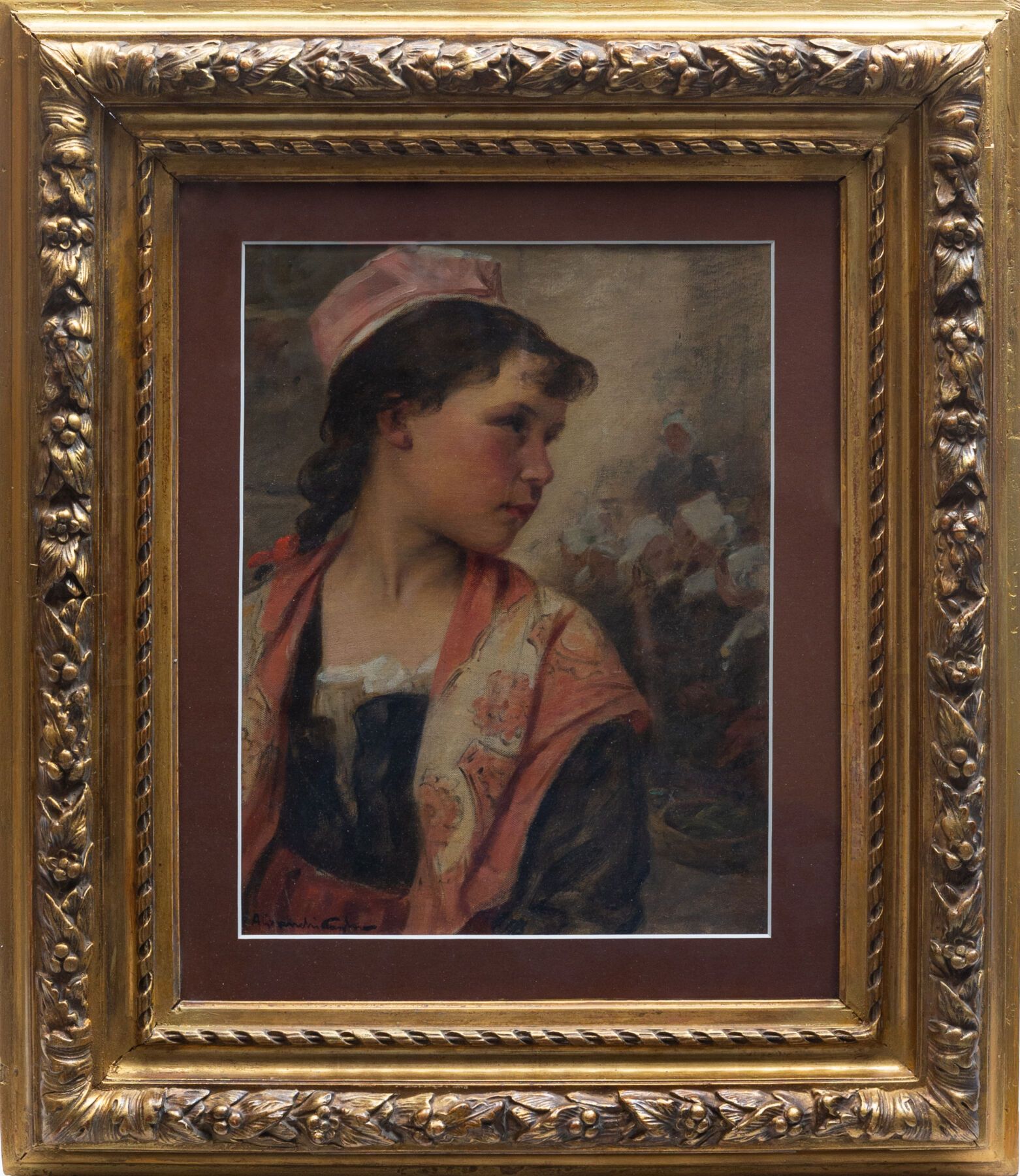 Null Achille GRANCHI-TAYLOR (1857-1921). 
Portrait d'une jeune bretonne et enfan&hellip;