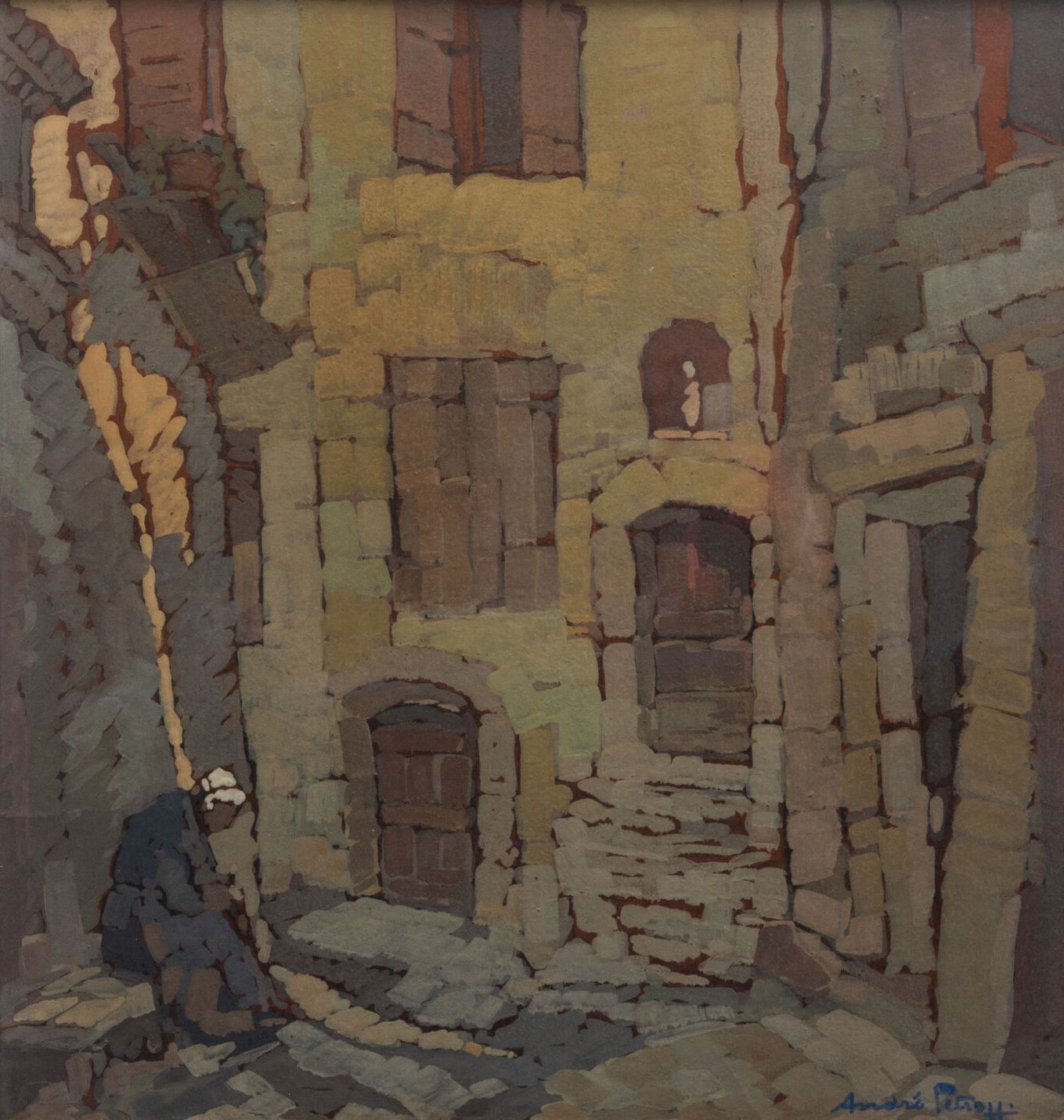 Null André PETROFF (1894-1975).
Belebte Ansicht, die Altstadt von Nizza.
Öl auf &hellip;